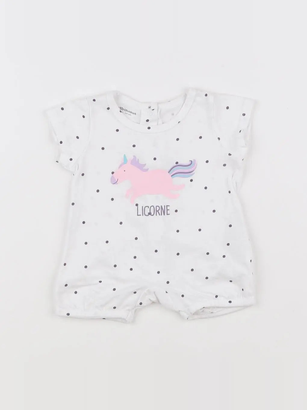 Vertbaudet - pyjama coton blanc - 1 mois