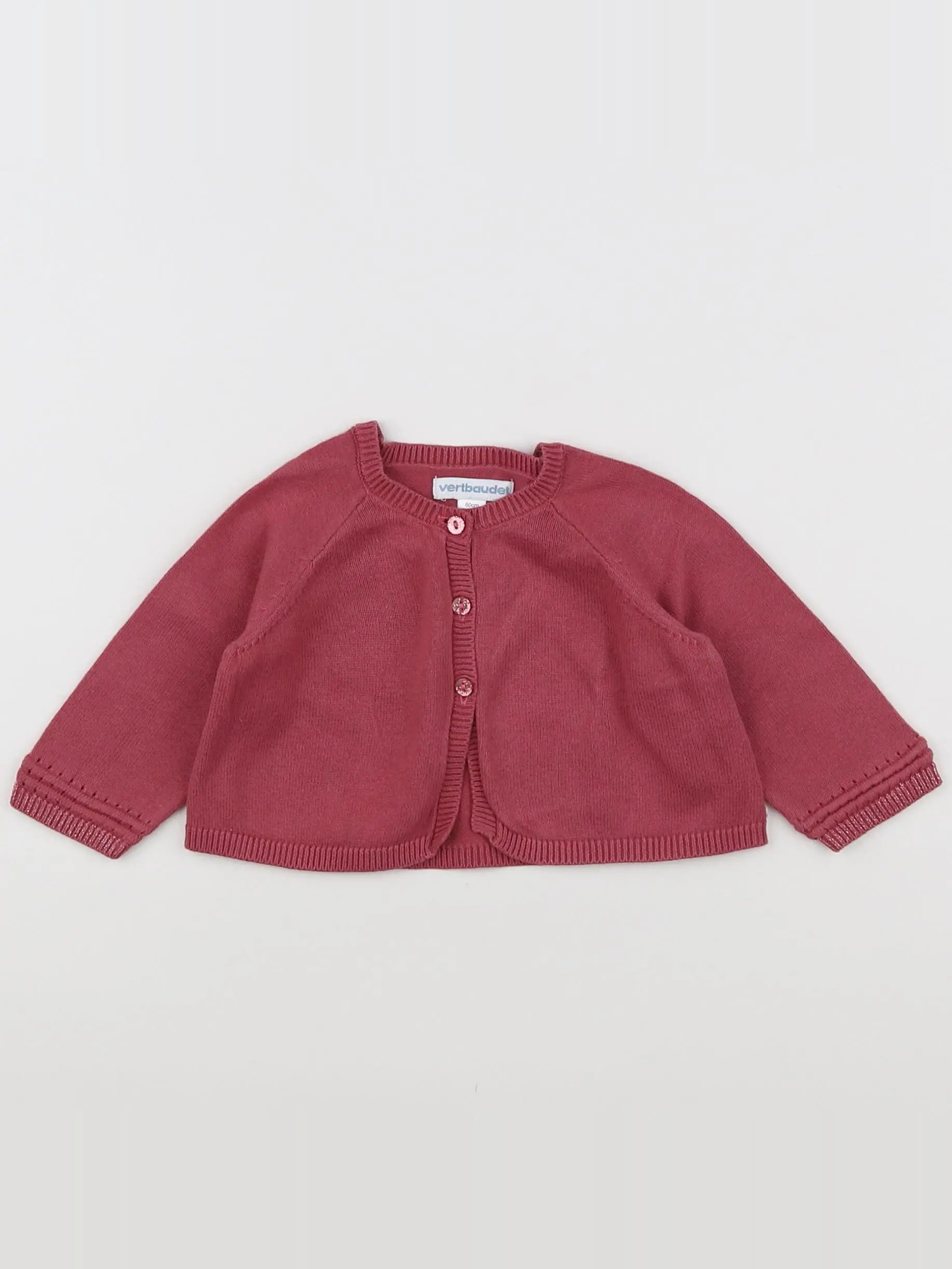 Vertbaudet - gilet rose - 3 mois