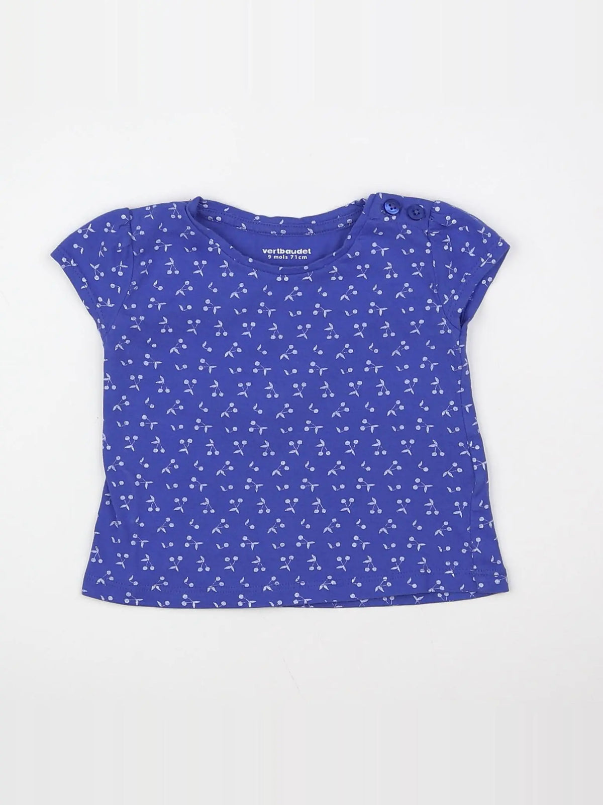 Vertbaudet - tee-shirt bleu - 9 mois