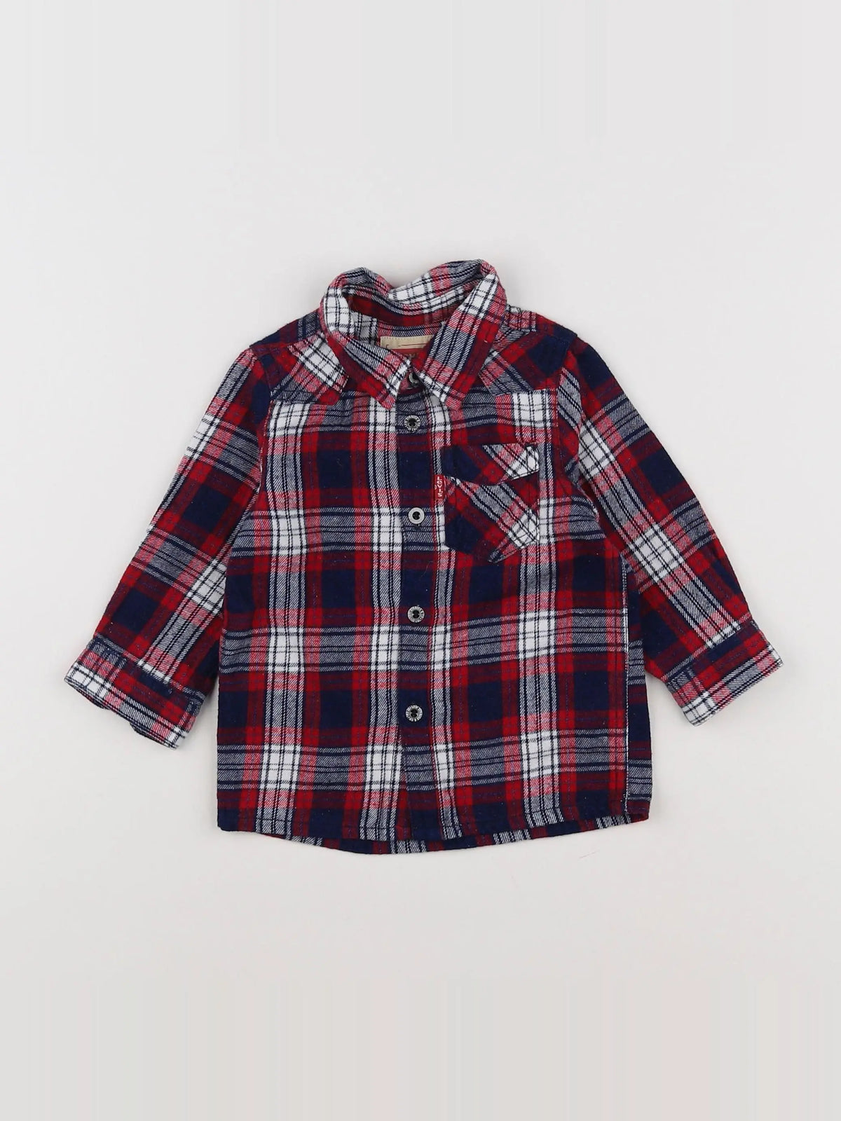 Levi's - chemise bleu, rouge - 9 mois
