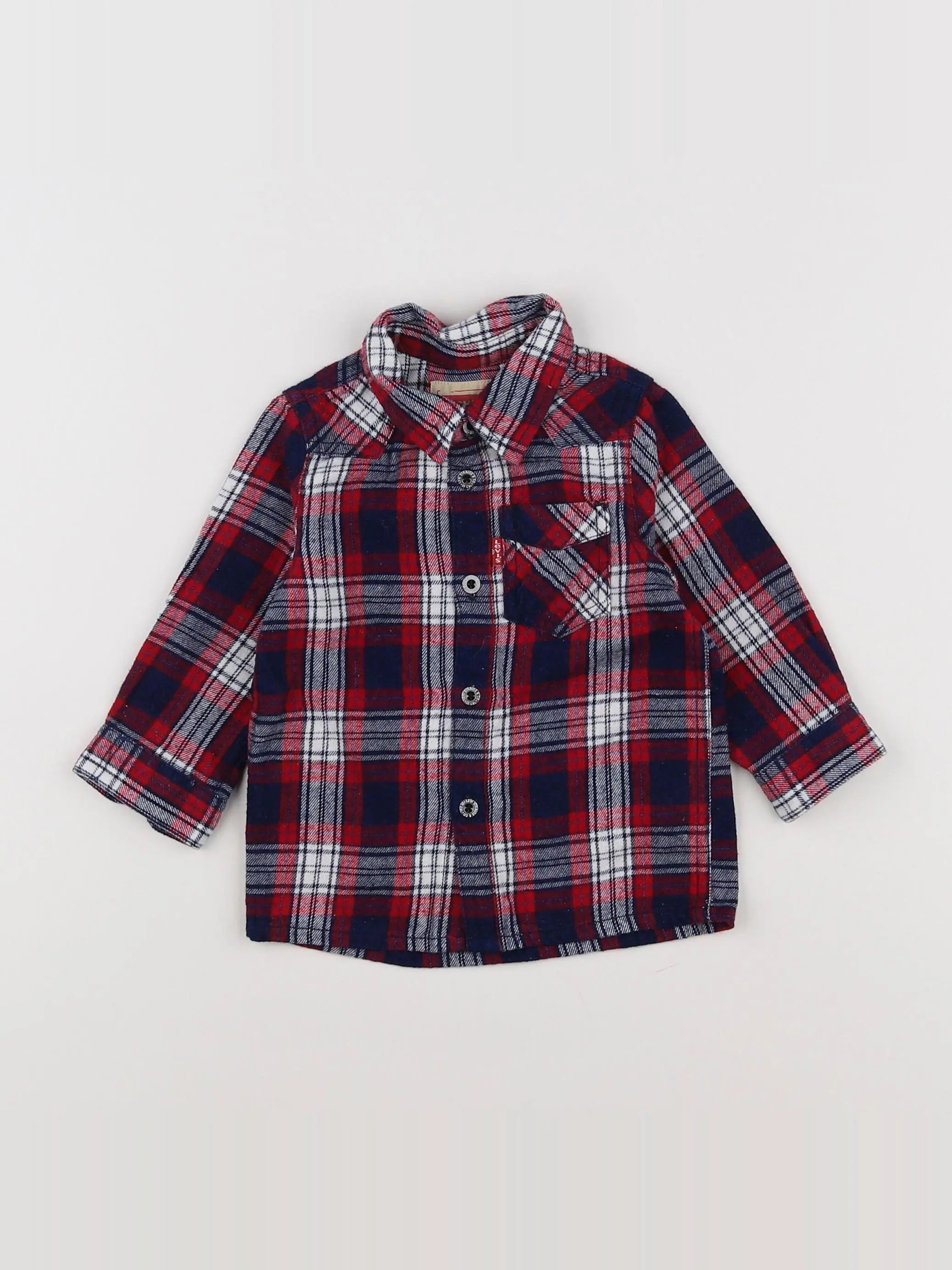 Levi's - chemise bleu, rouge - 9 mois