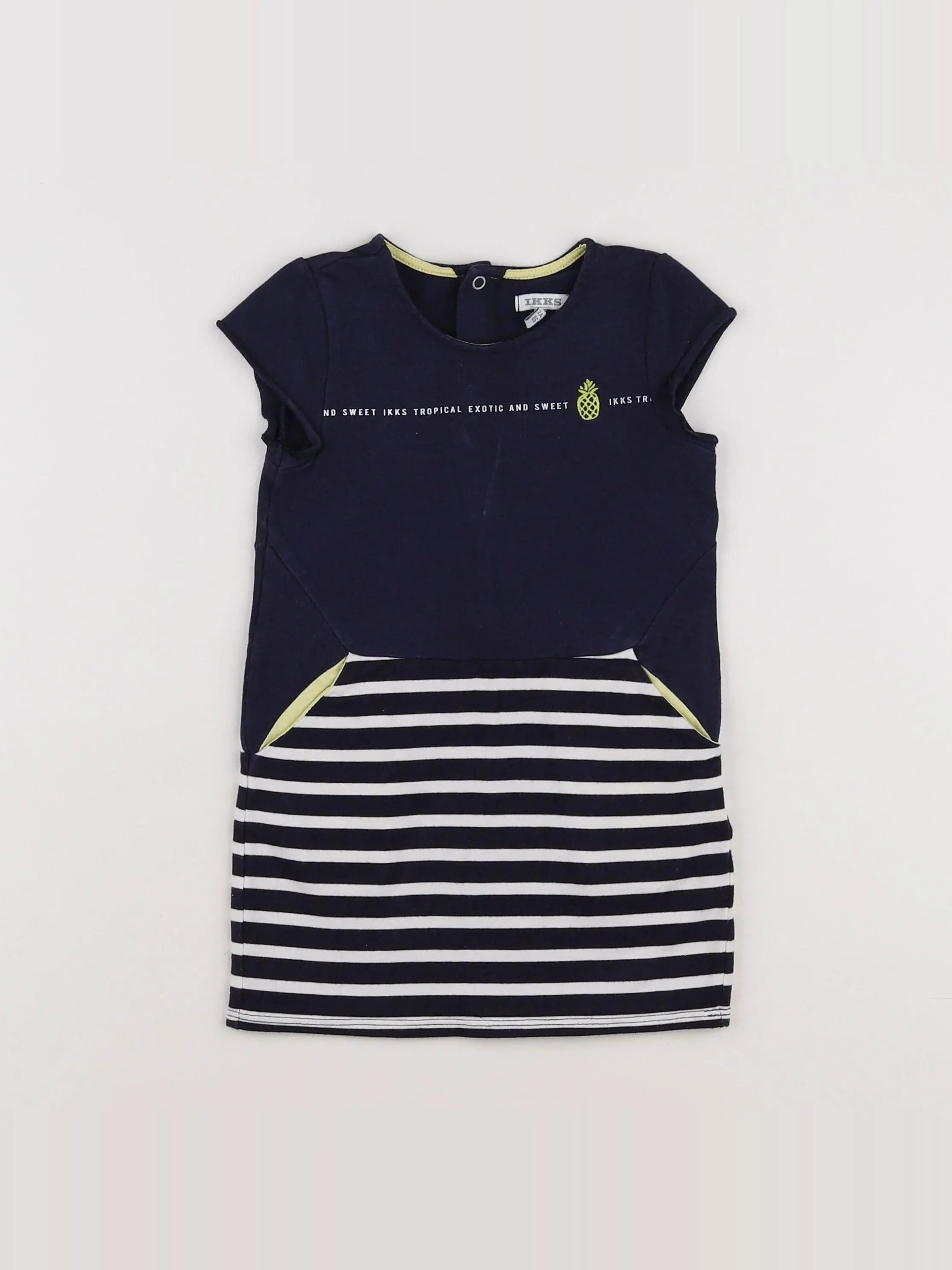 IKKS - robe blanc, bleu - 2 ans