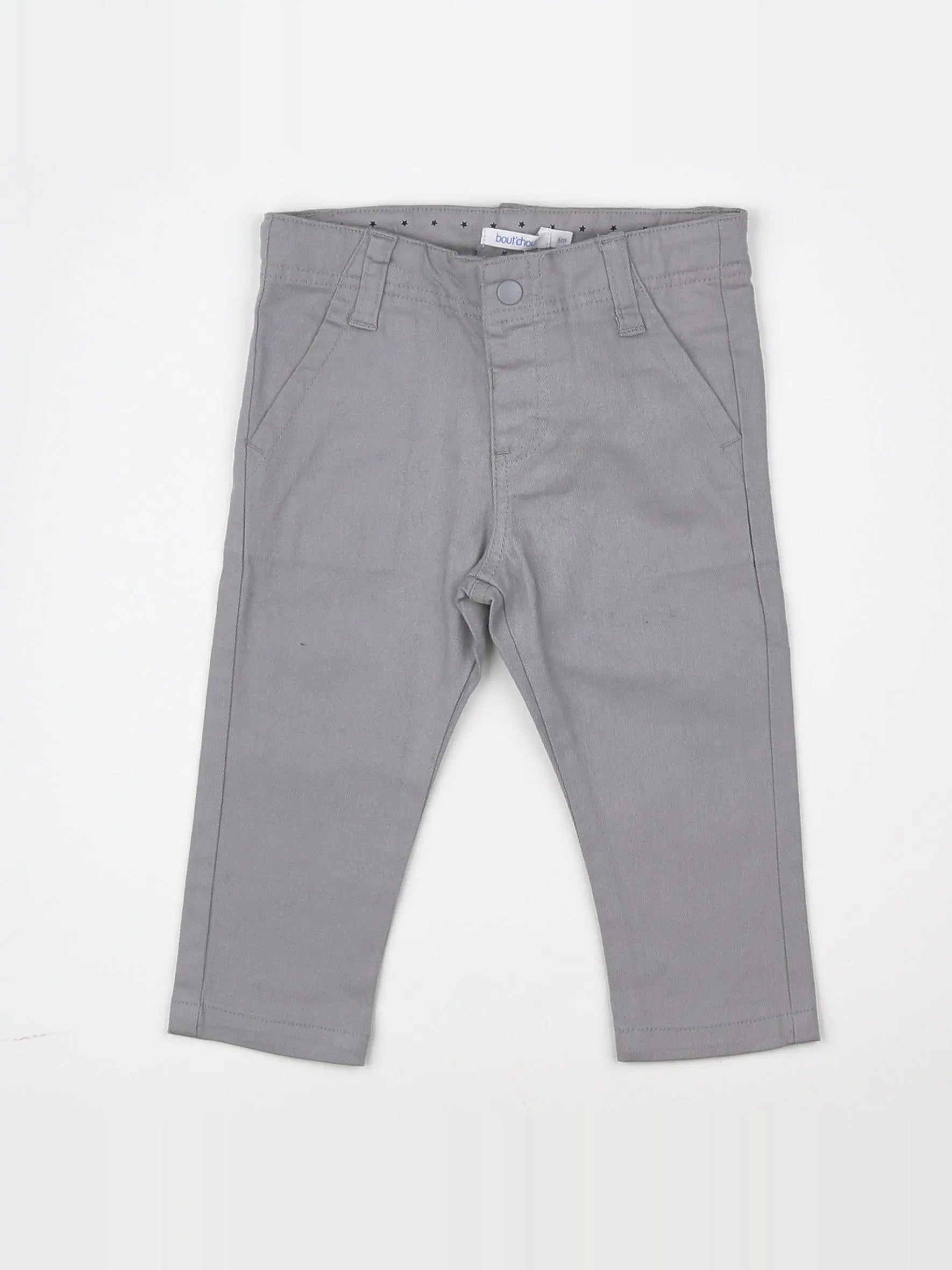 Boutchou - pantalon gris (état neuf) - 6 mois