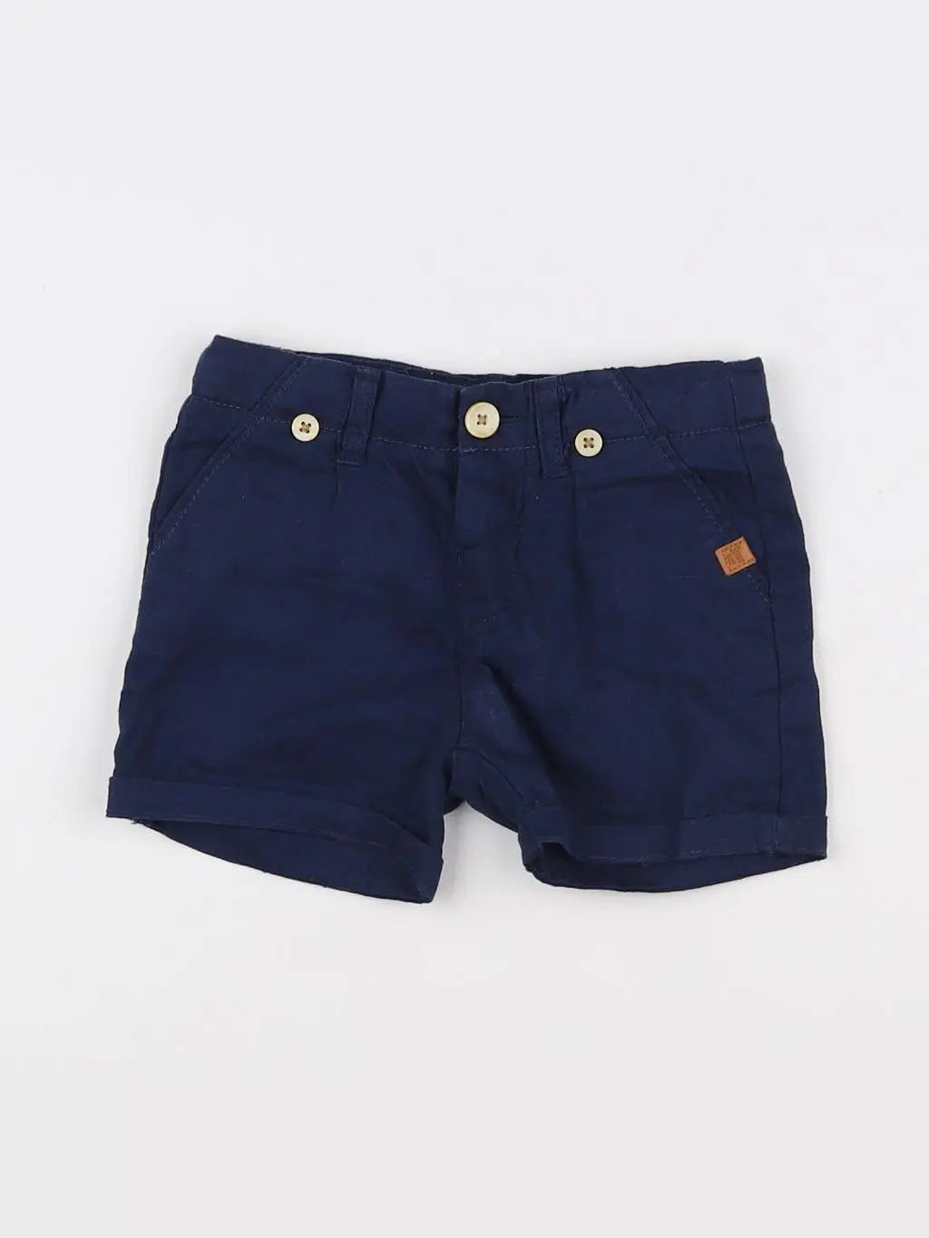 Zara - short bleu - 6/9 mois