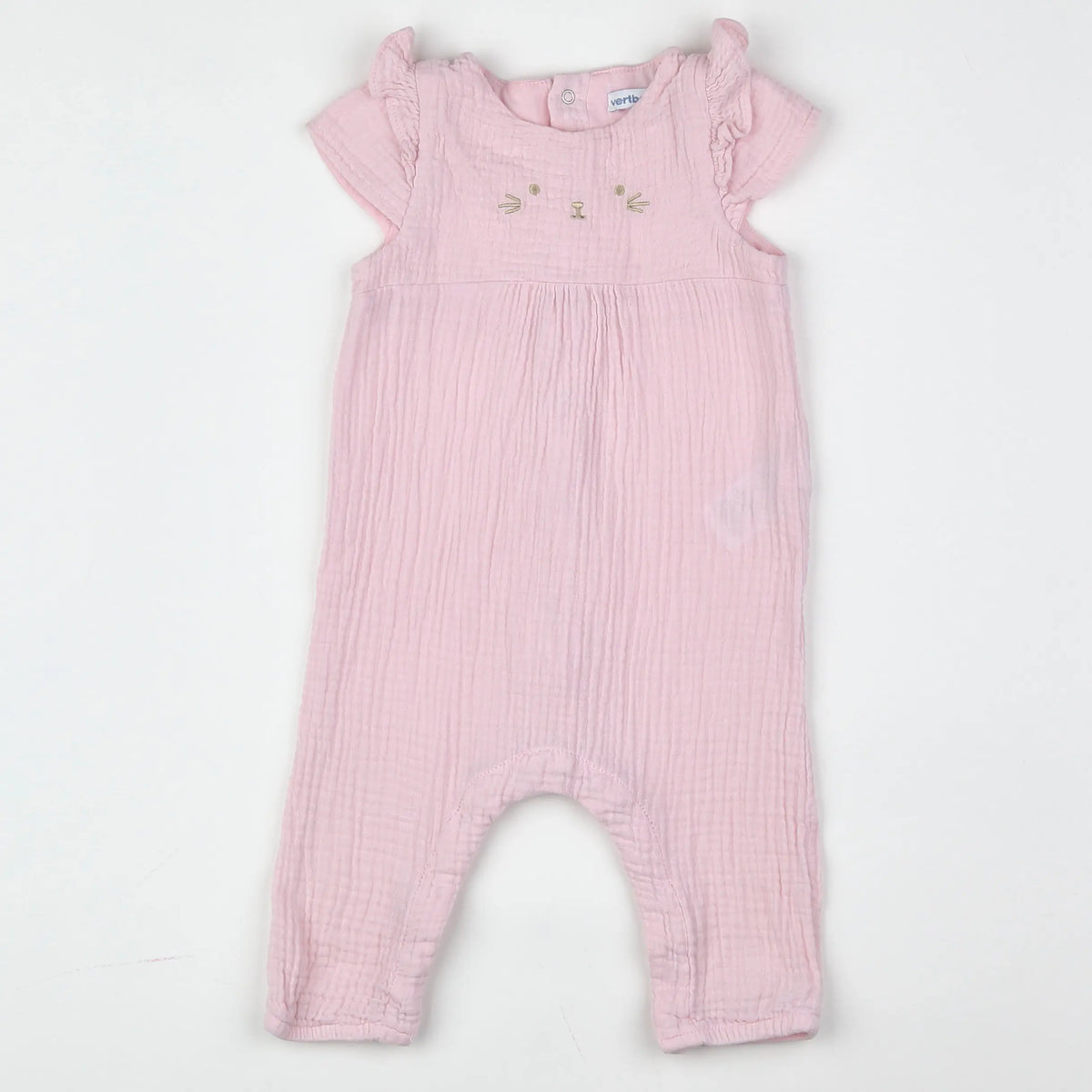 Vertbaudet - combinaison rose - 9 mois