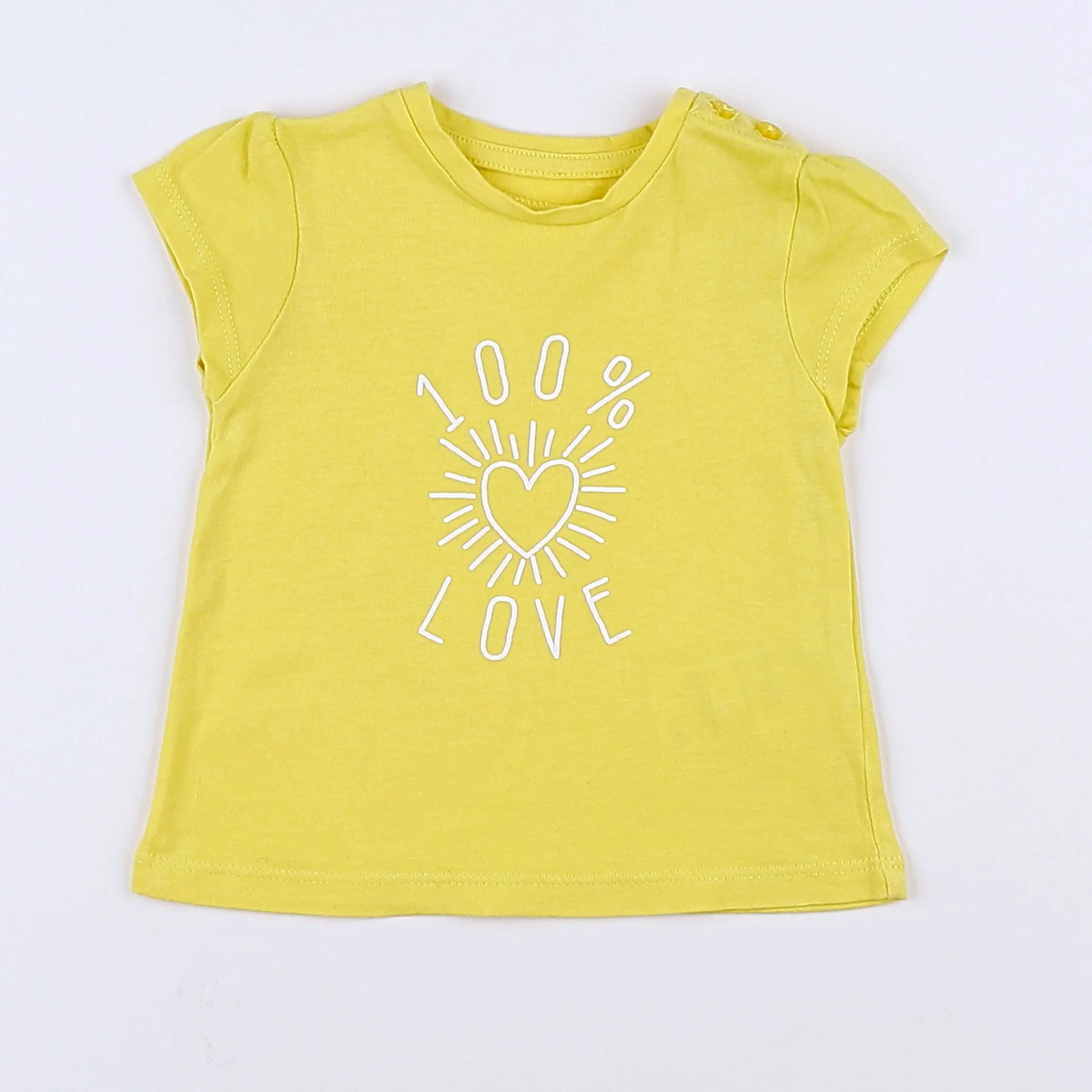 Vertbaudet - tee-shirt jaune - 3 mois