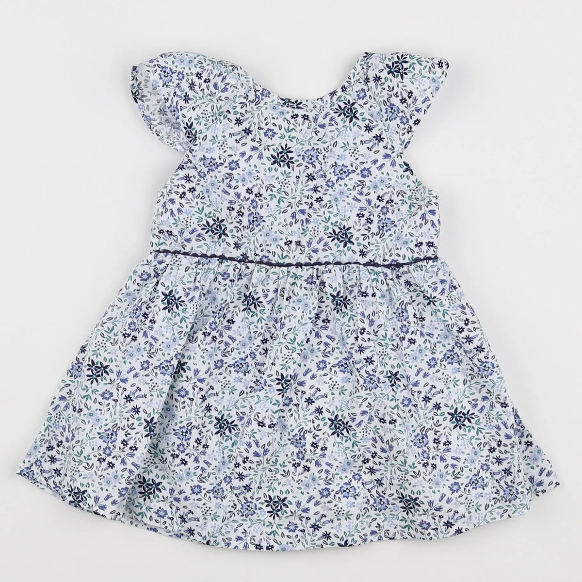 Vertbaudet - robe bleu, blanc - 9 mois