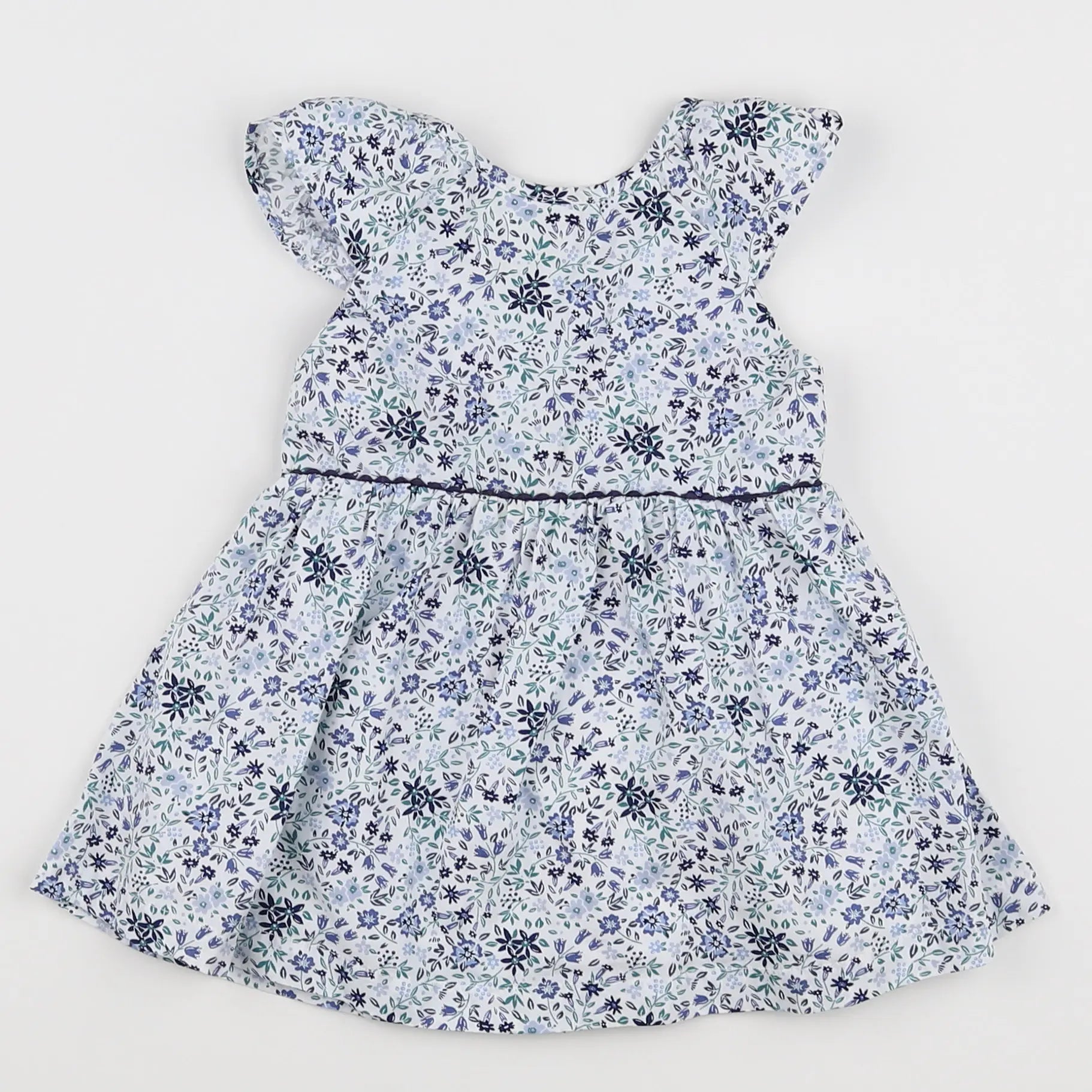 Vertbaudet - robe bleu, blanc - 9 mois