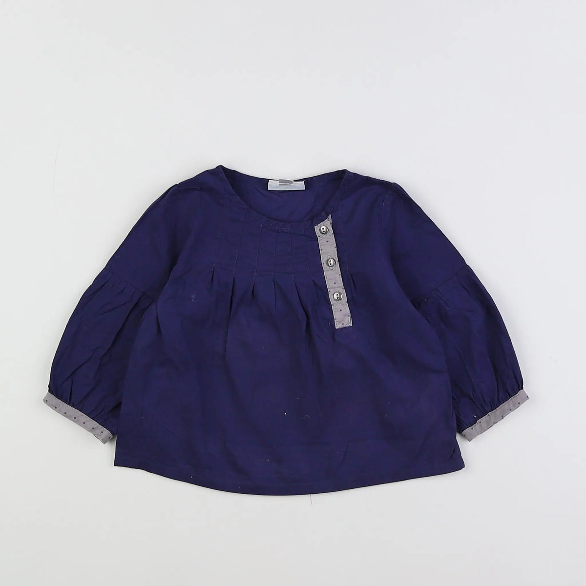 Vertbaudet - blouse bleu, gris - 9 mois