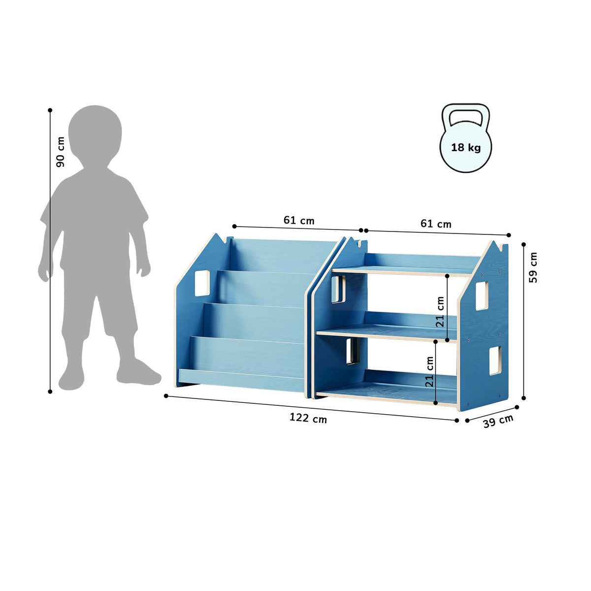 Ensemble - Bibliothèque enfant + Étagère à jouets - édition limitée