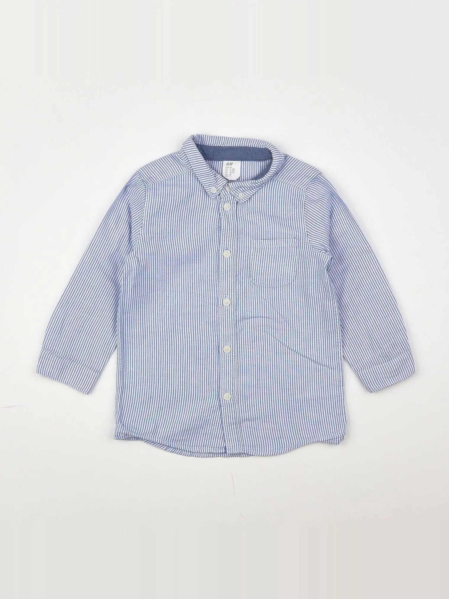 H&M - chemise bleu - 12/18 mois