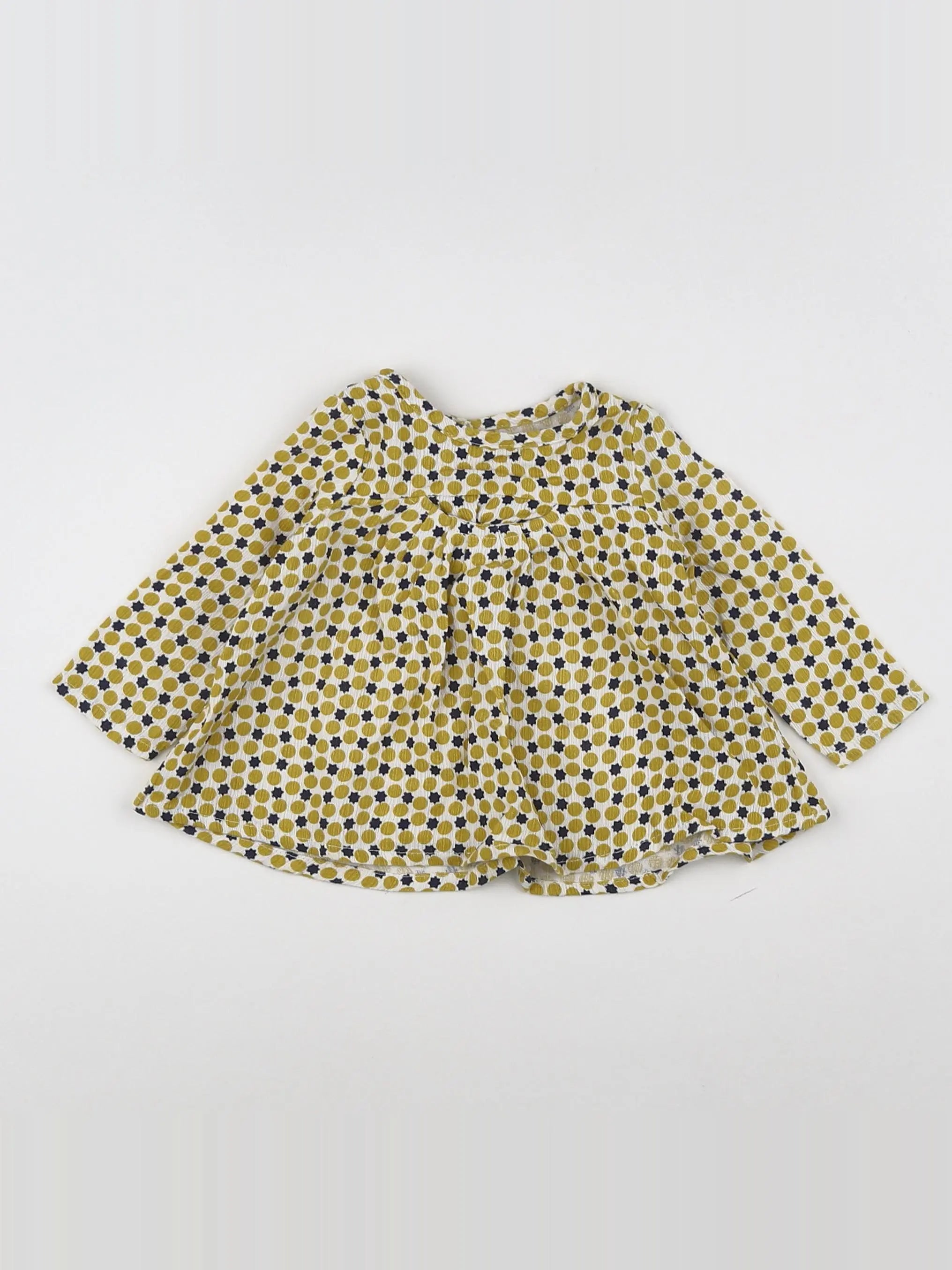 Catimini - blouse jaune, blanc - 6 mois