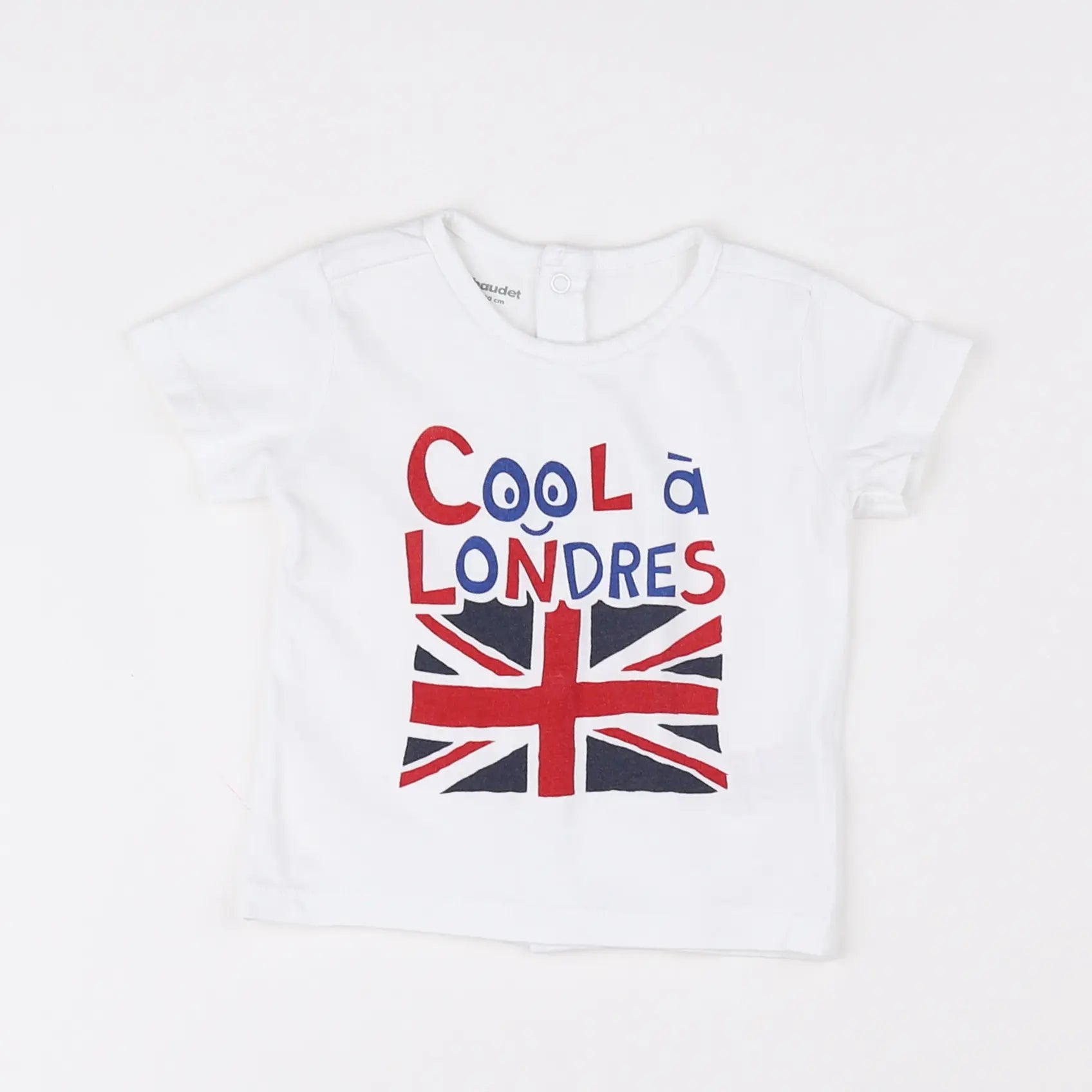 Vertbaudet - tee-shirt blanc, rouge - 3 mois