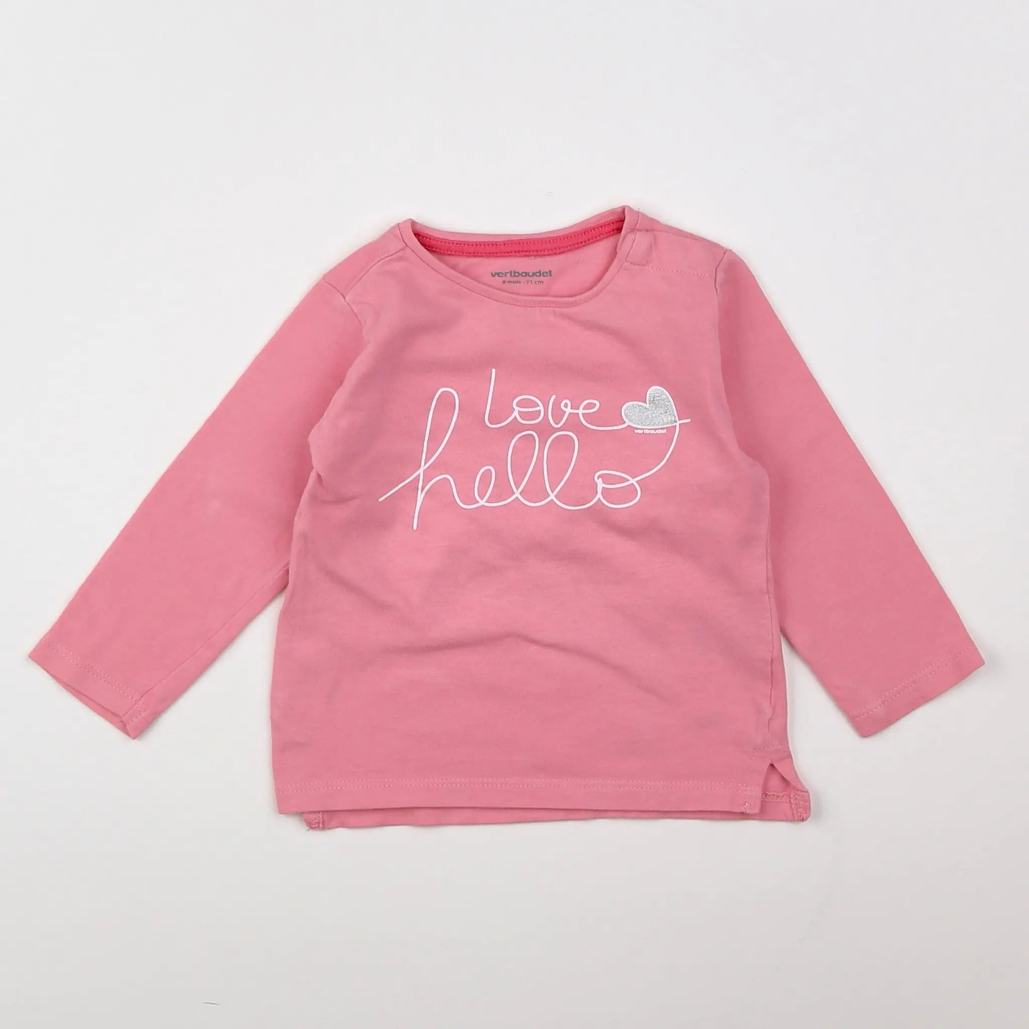 Vertbaudet - tee-shirt rose - 9 mois