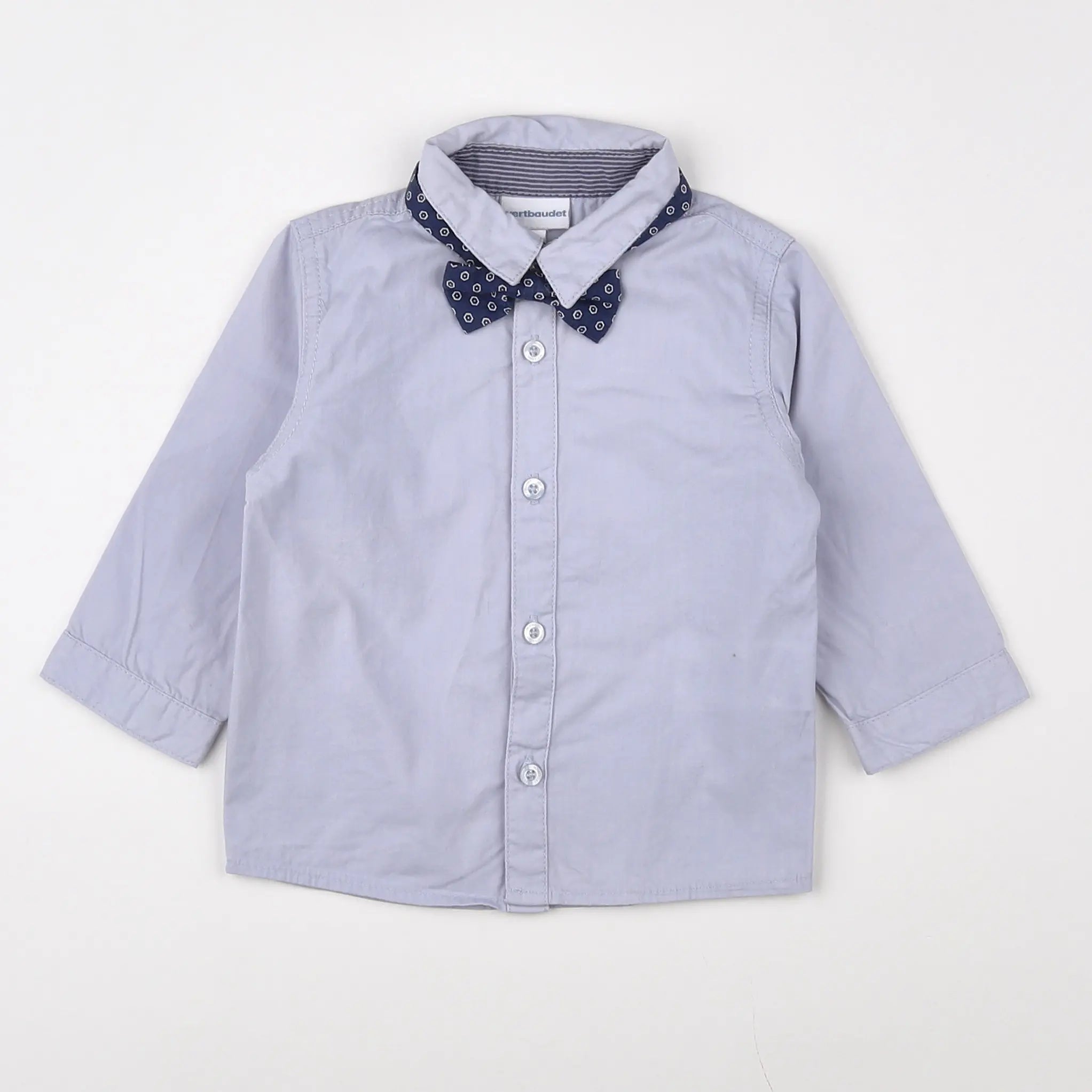 Vertbaudet - chemise bleu - 12 mois