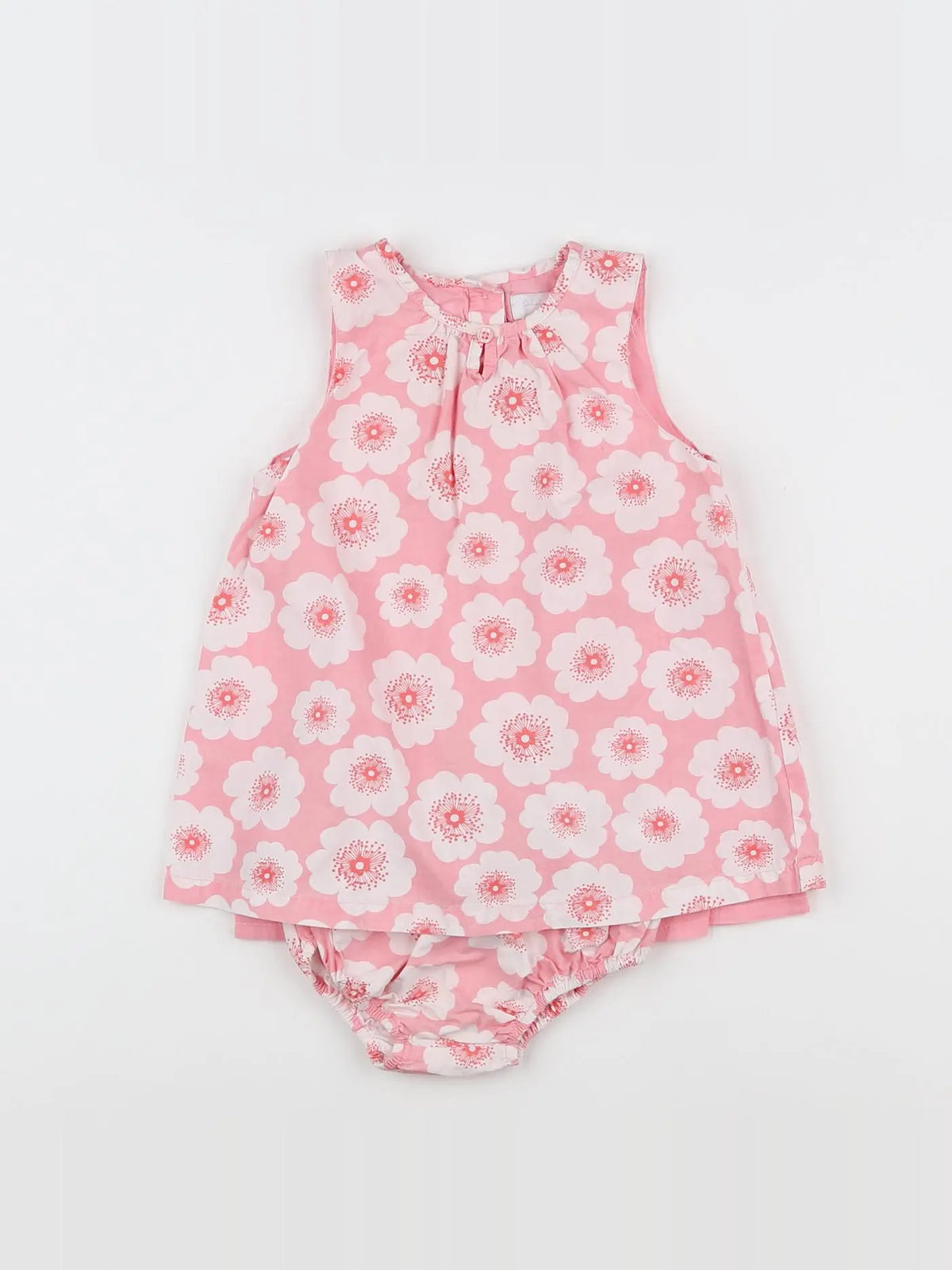 Cadet Rousselle - robe rose, blanc - 12 mois