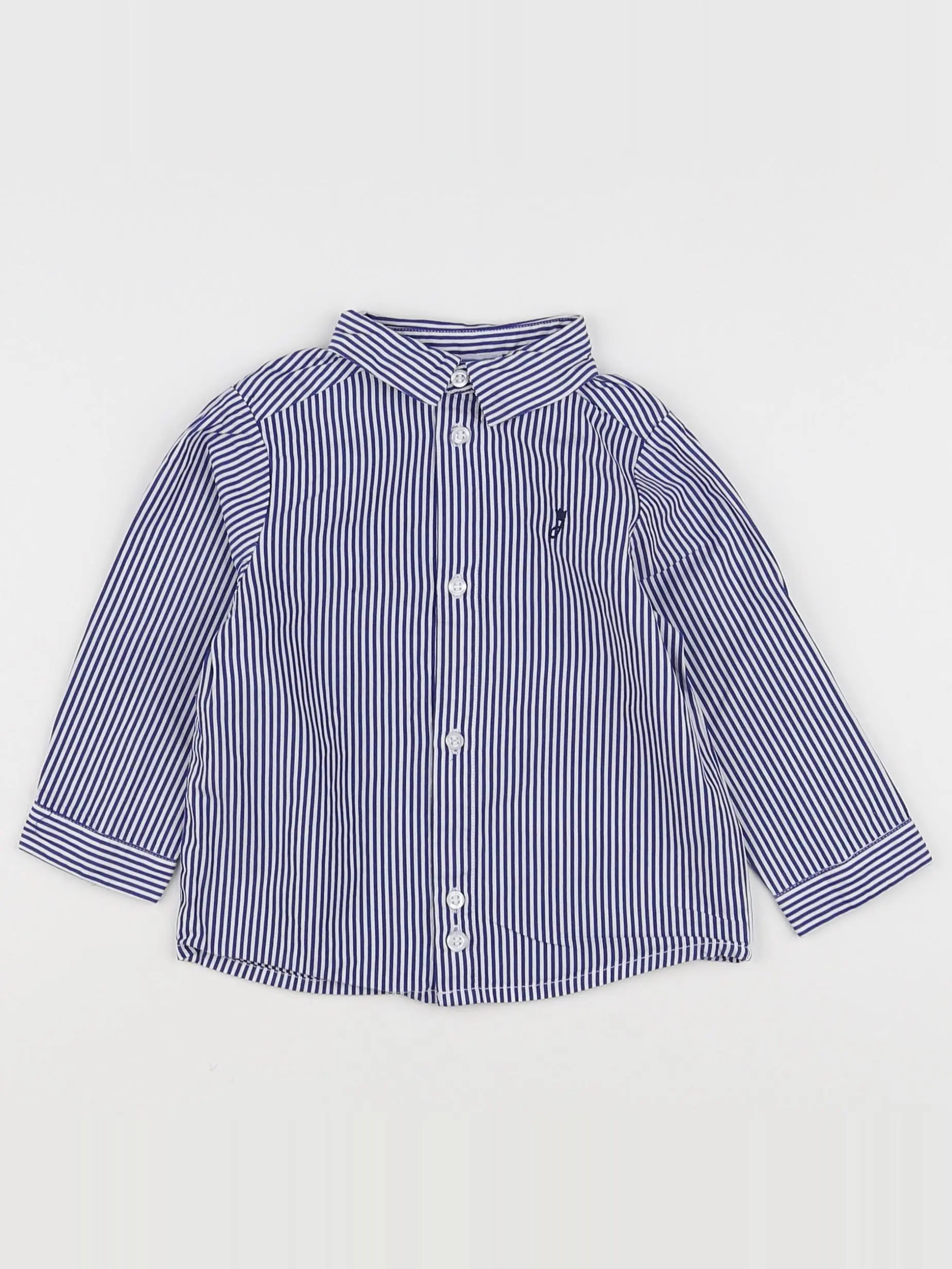 Jacadi - chemise bleu, blanc - 12 mois
