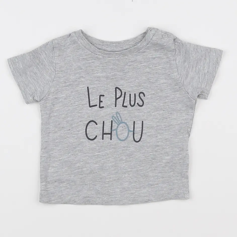 Vertbaudet - tee-shirt gris - 3 mois
