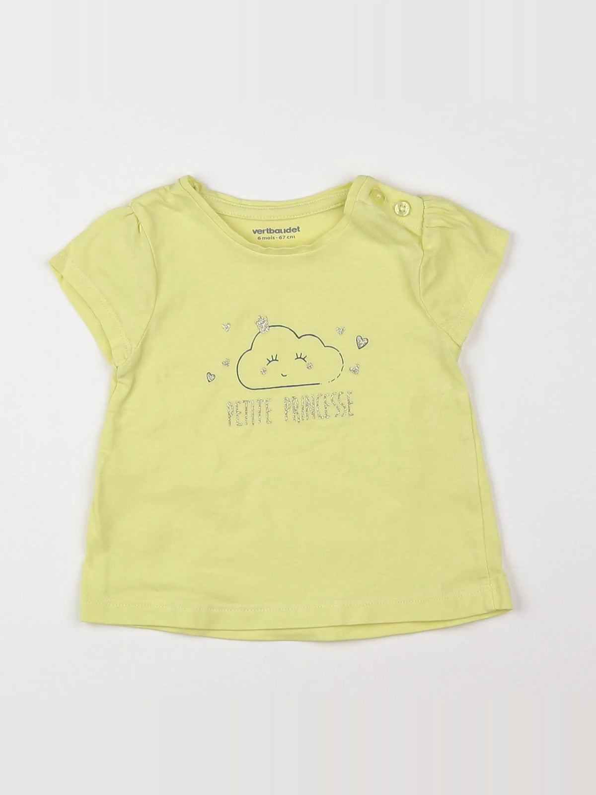 Vertbaudet - tee-shirt jaune - 6 mois