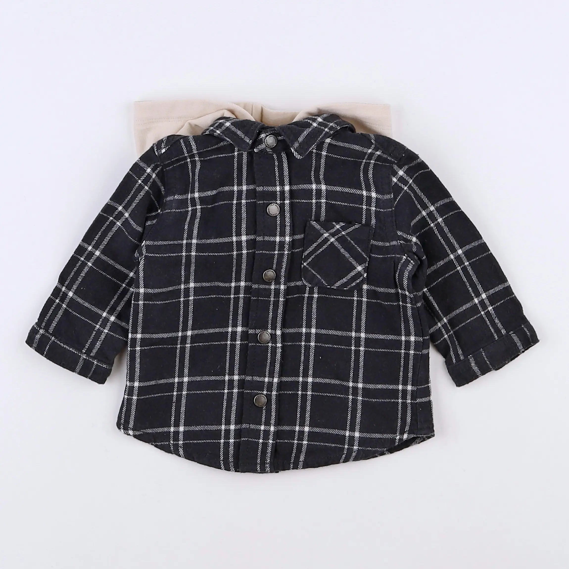 Vertbaudet - chemise gris - 3 mois