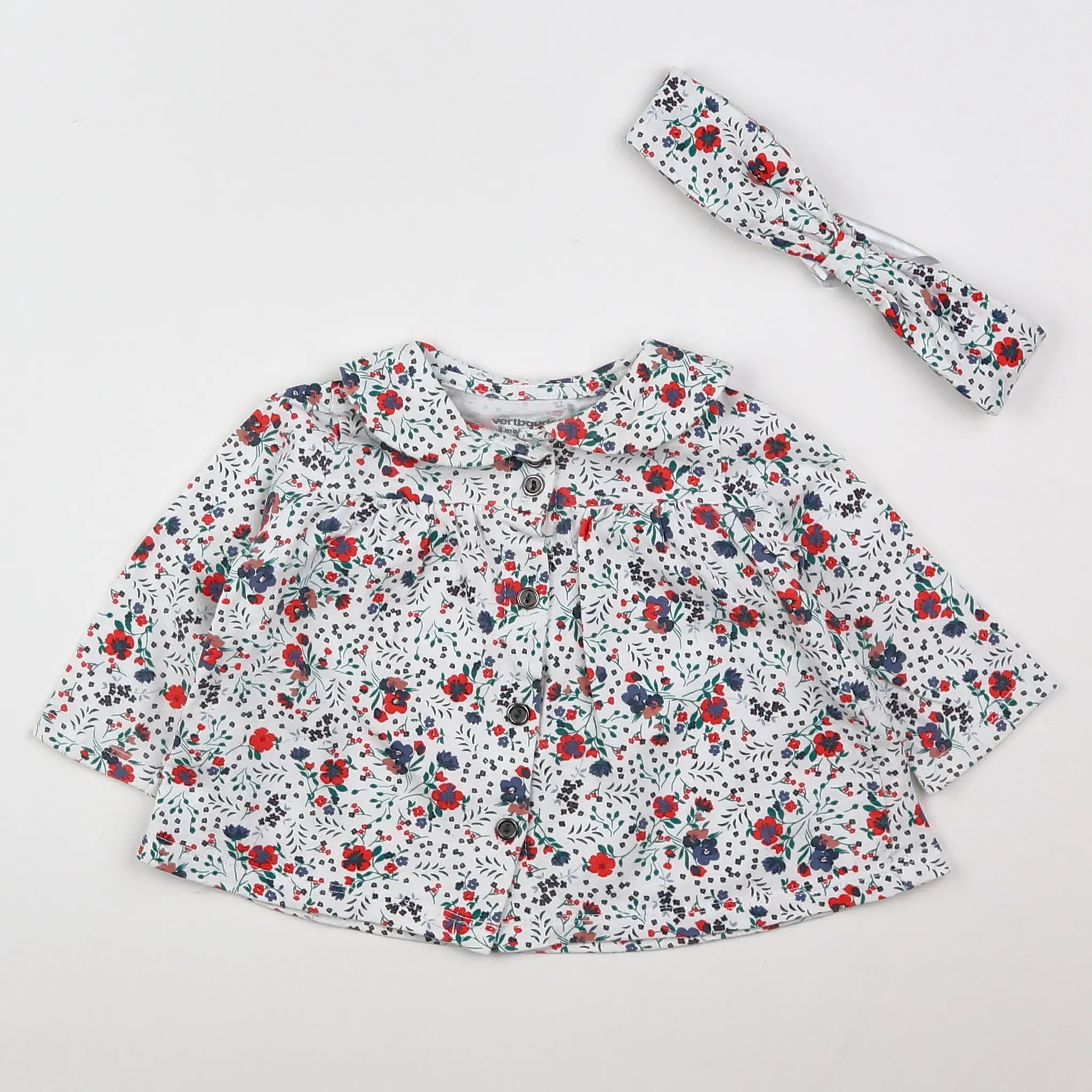 Vertbaudet - blouse multicolore - 3 mois