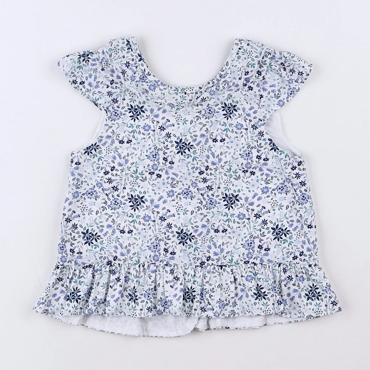 Vertbaudet - blouse blanc, bleu - 12 mois