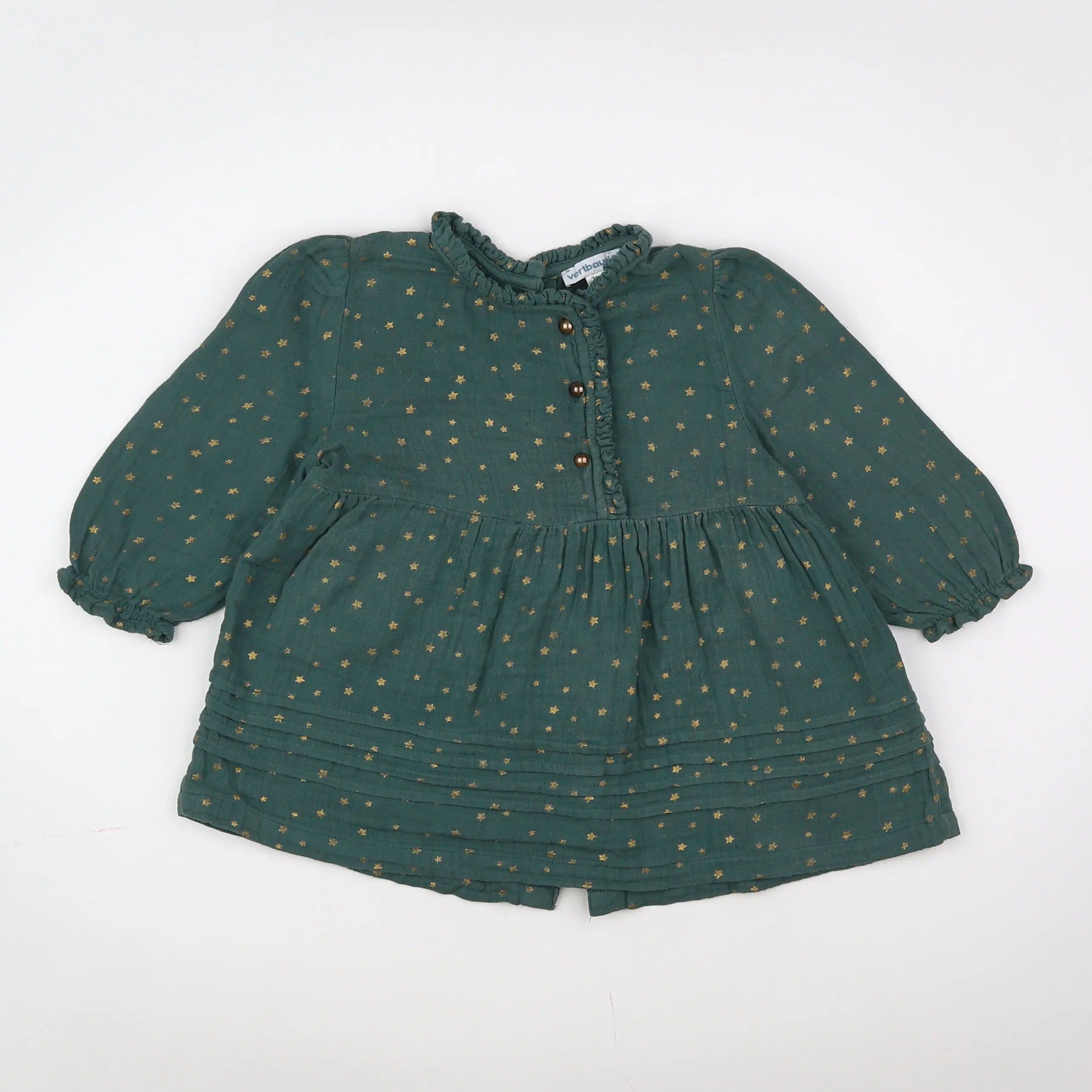 Vertbaudet - robe vert - 12 mois