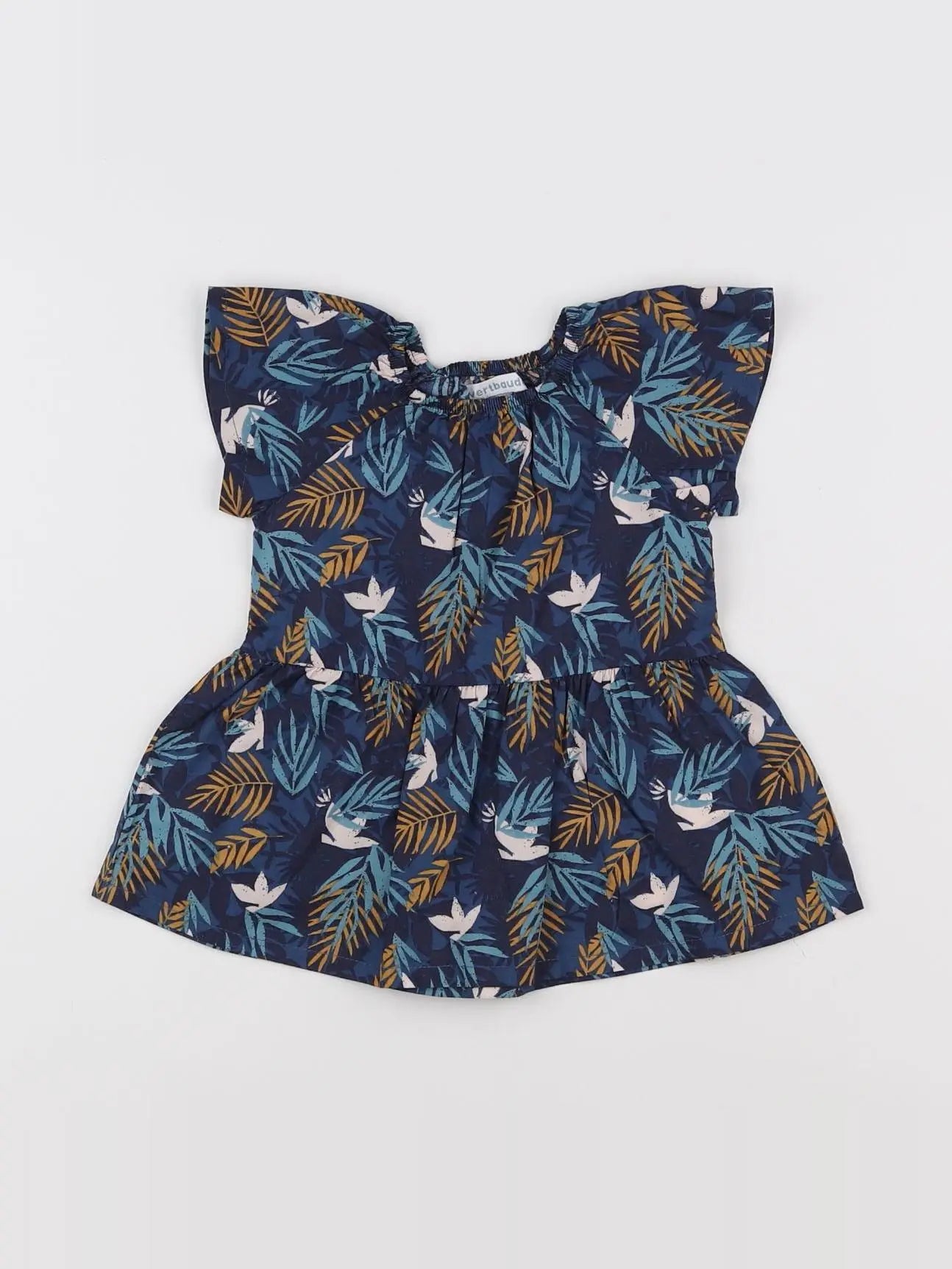 Vertbaudet - robe bleu, multicolore - 3 mois
