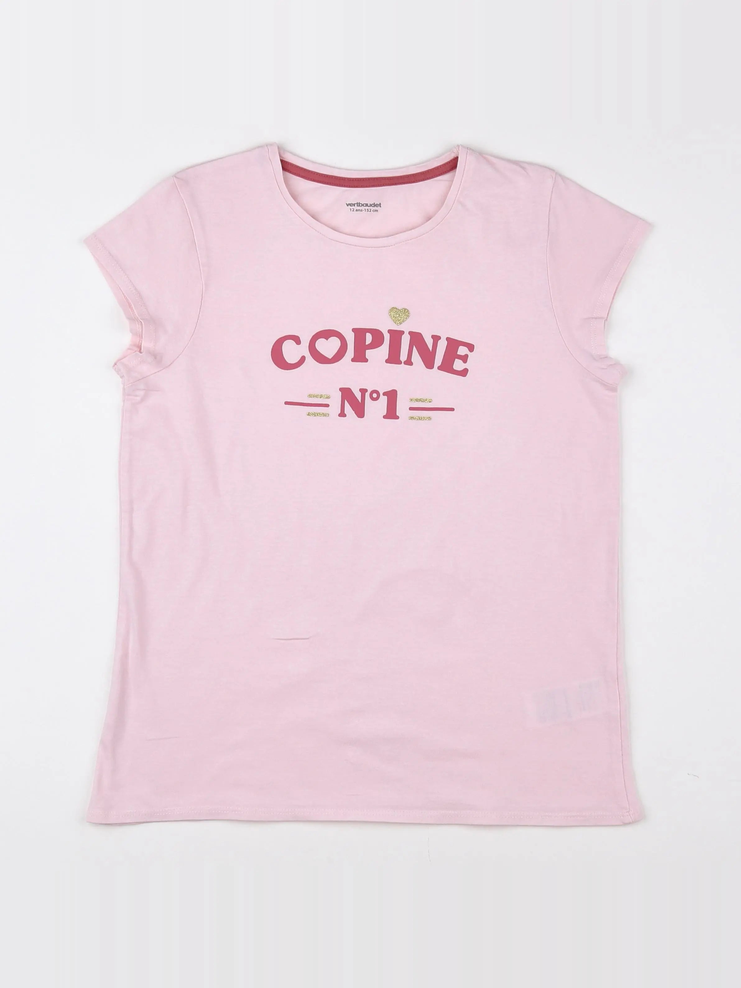 Vertbaudet - tee-shirt rose - 12 ans