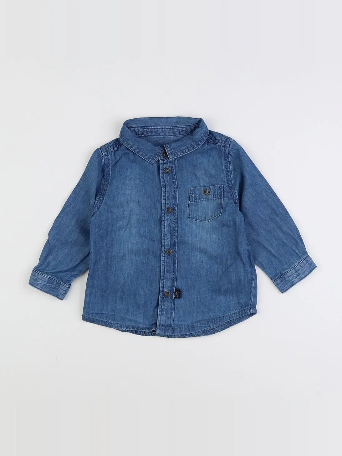 Vertbaudet - chemise bleu - 9 mois