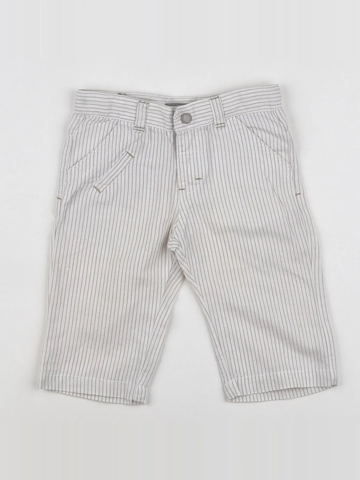 Vertbaudet - pantalon blanc, beige - 12 mois