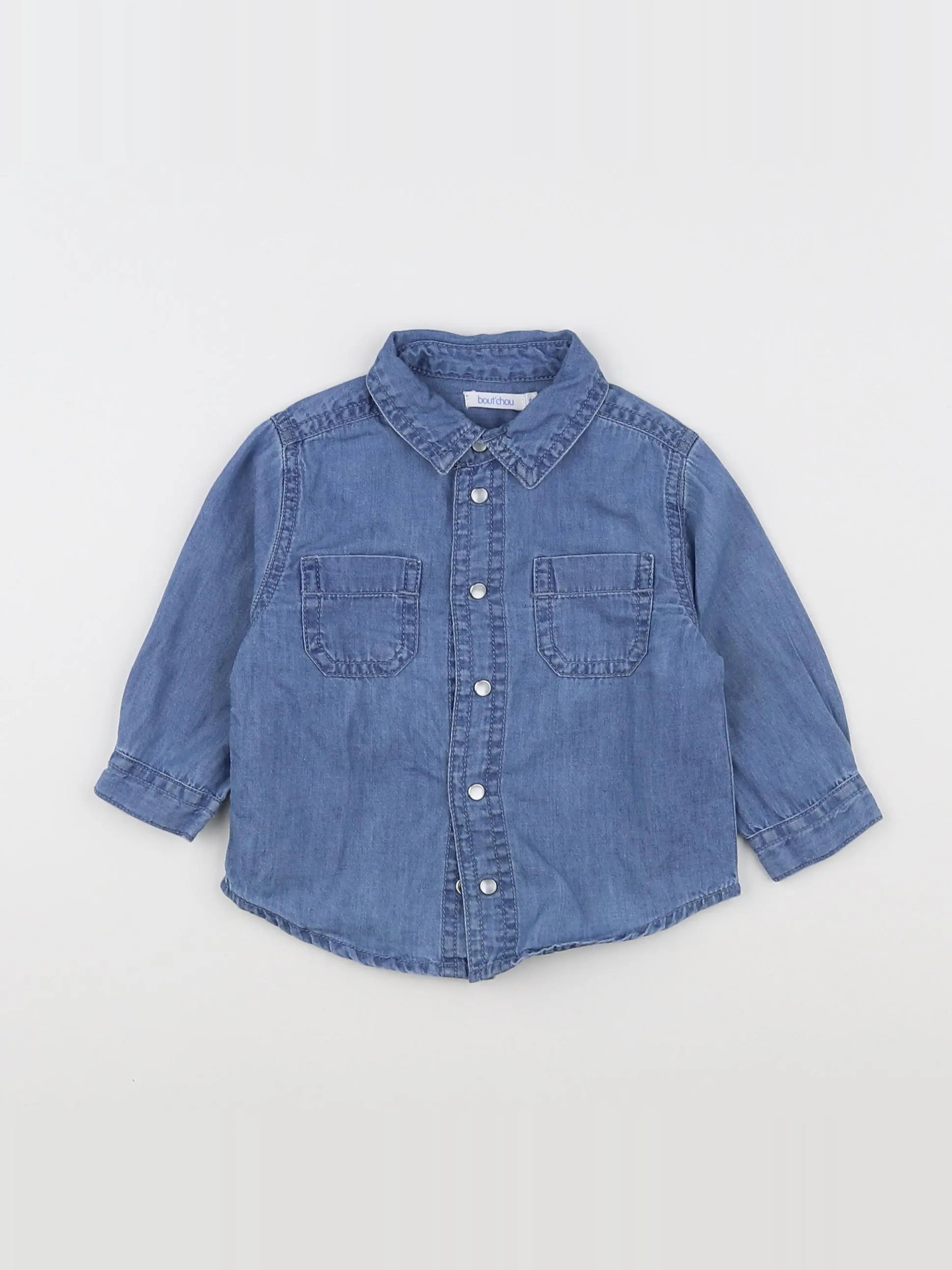 Boutchou - chemise bleu - 6 mois
