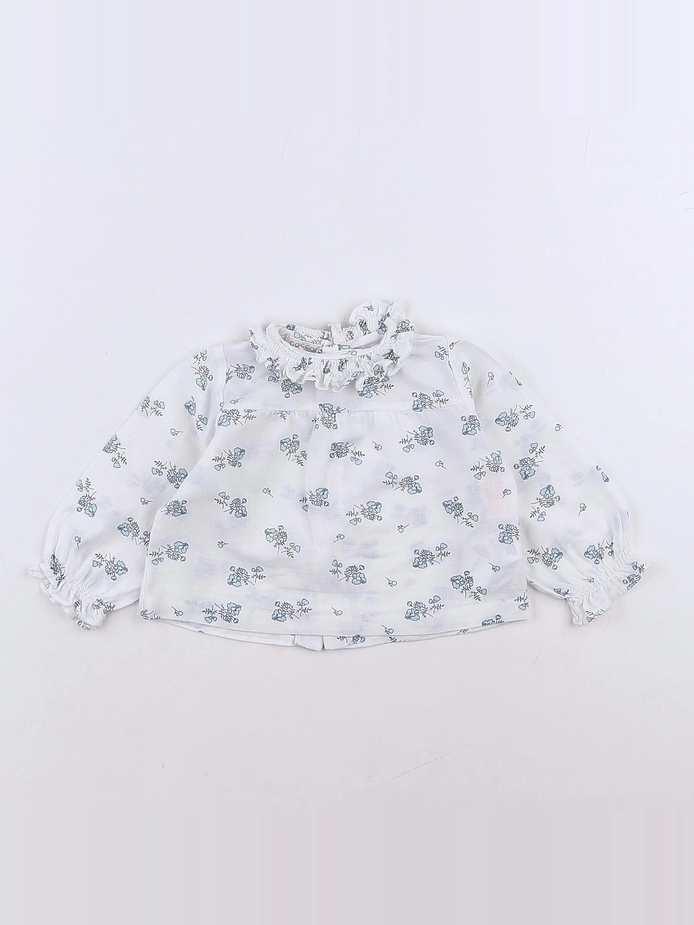 Gocco - blouse blanc, bleu - 9/12 mois