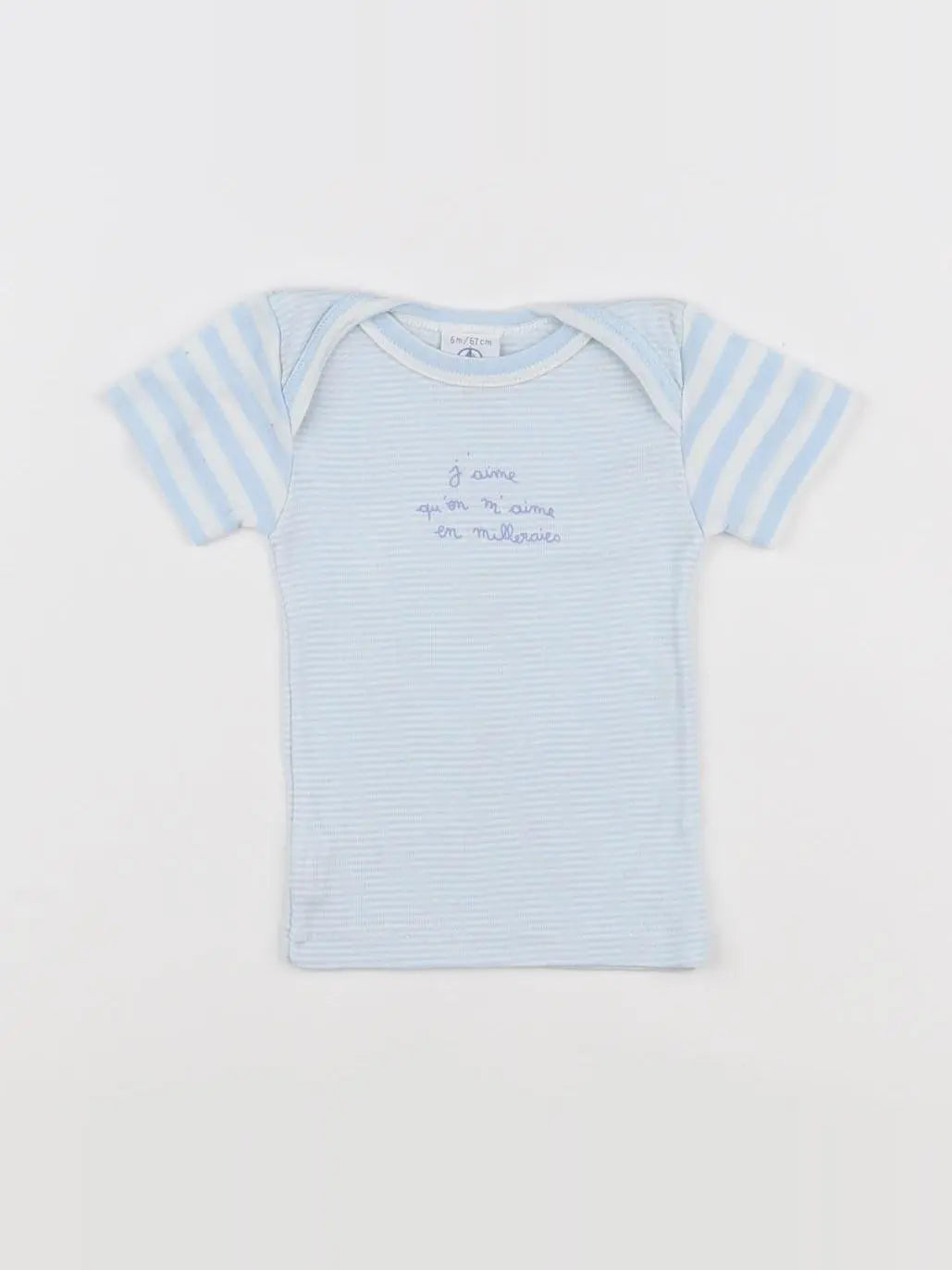 Petit Bateau - maillot de corps bleu - 6 mois
