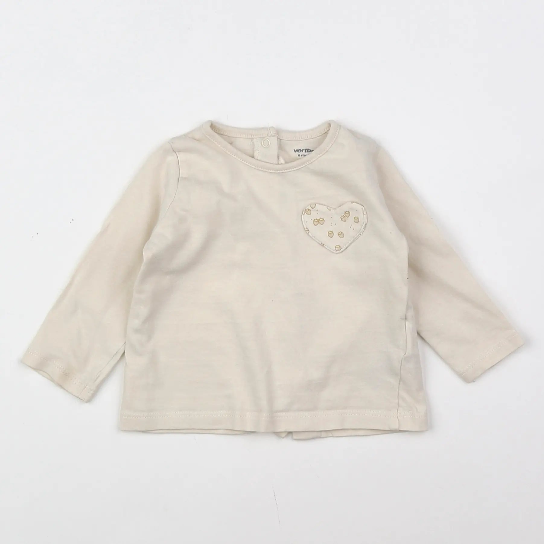 Vertbaudet - tee-shirt beige - 6 mois