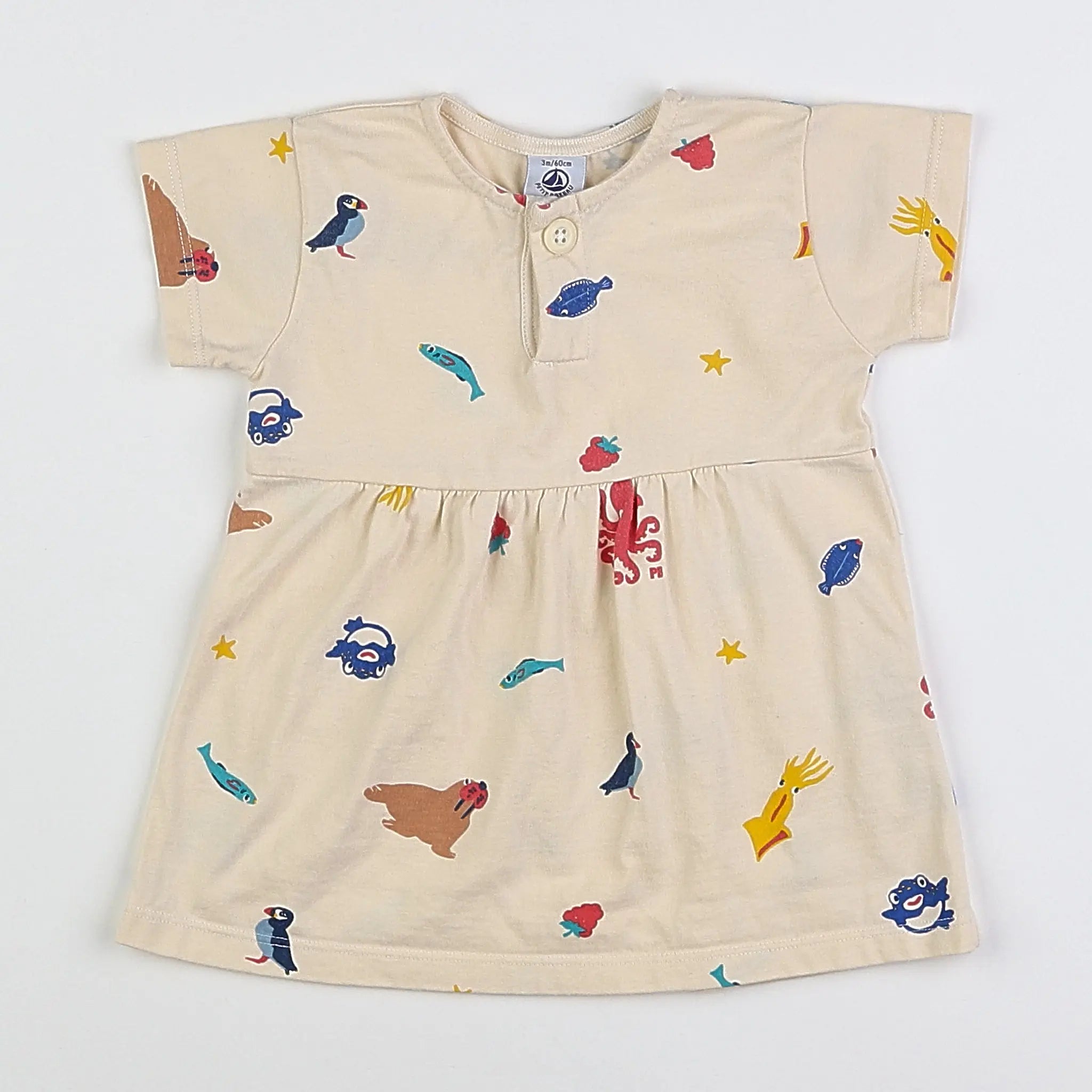 Petit Bateau - robe multicolore - 3 mois