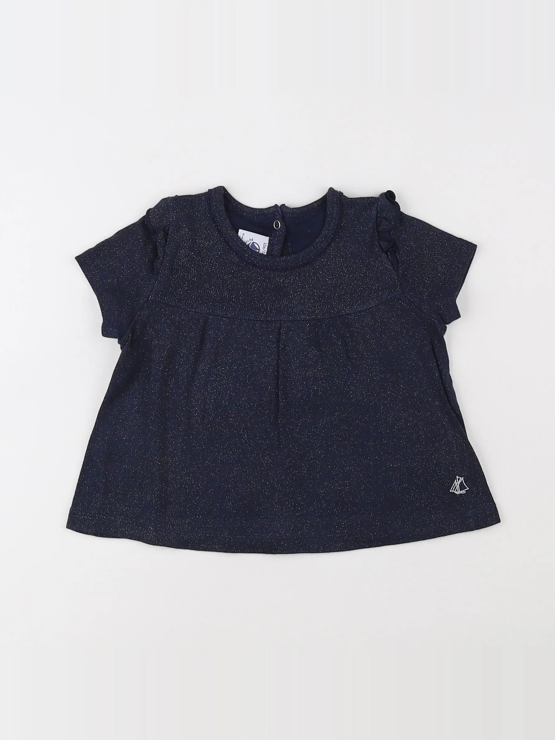 Petit Bateau - tee-shirt bleu, or - 12 mois