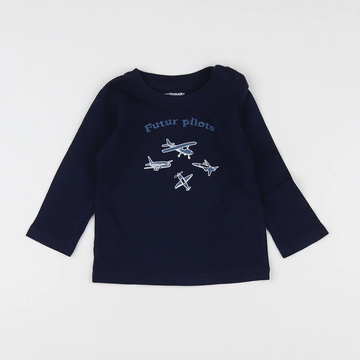 Vertbaudet - tee-shirt bleu - 6 mois