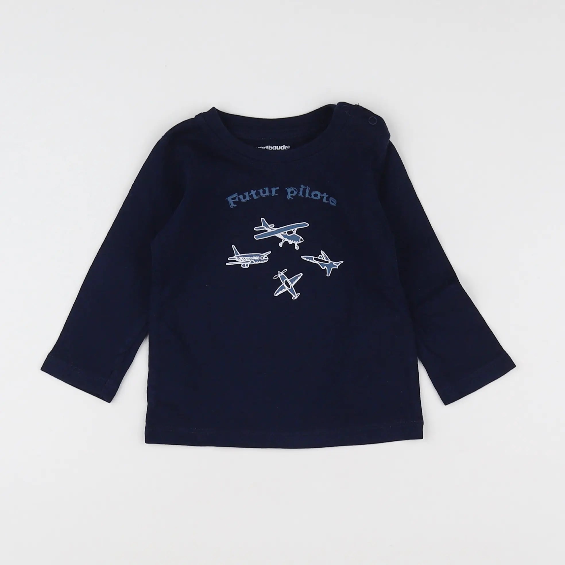 Vertbaudet - tee-shirt bleu - 6 mois