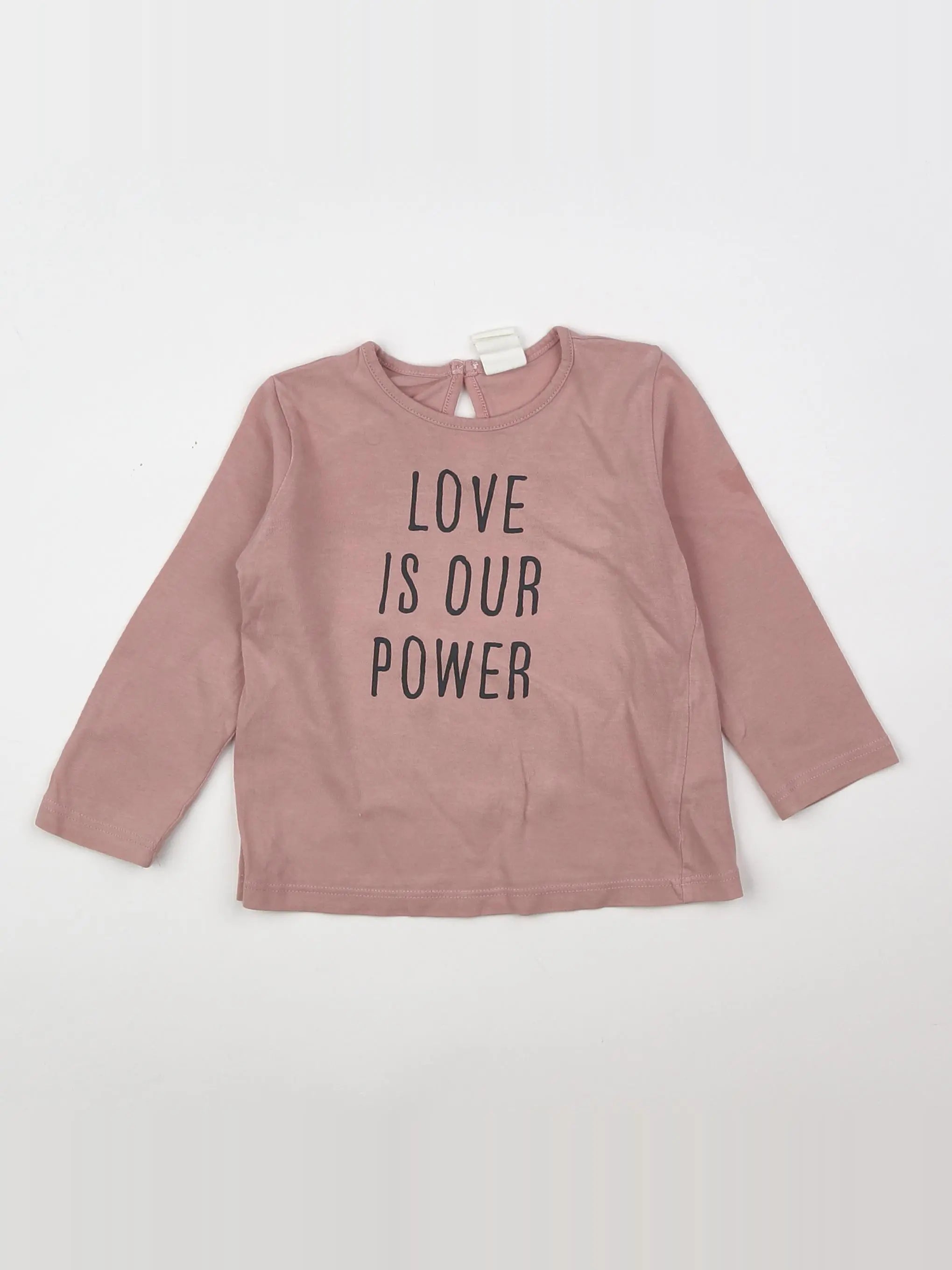 H&M - tee-shirt rose - 6/9 mois