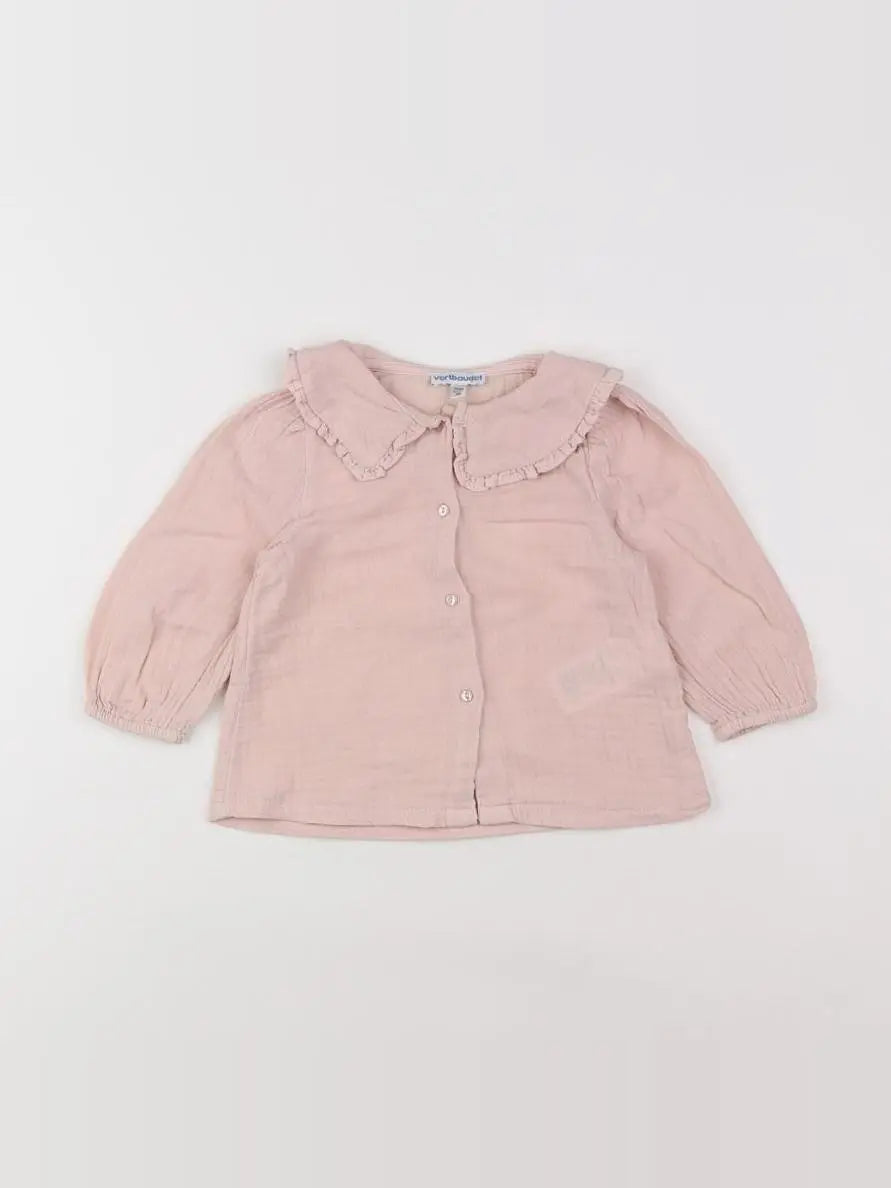 Vertbaudet - blouse rose - 9 mois