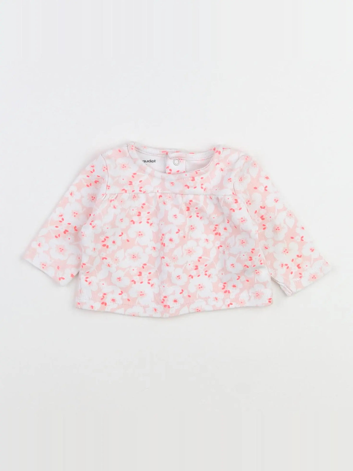 Vertbaudet - pyjama coton rose, blanc - 0 mois