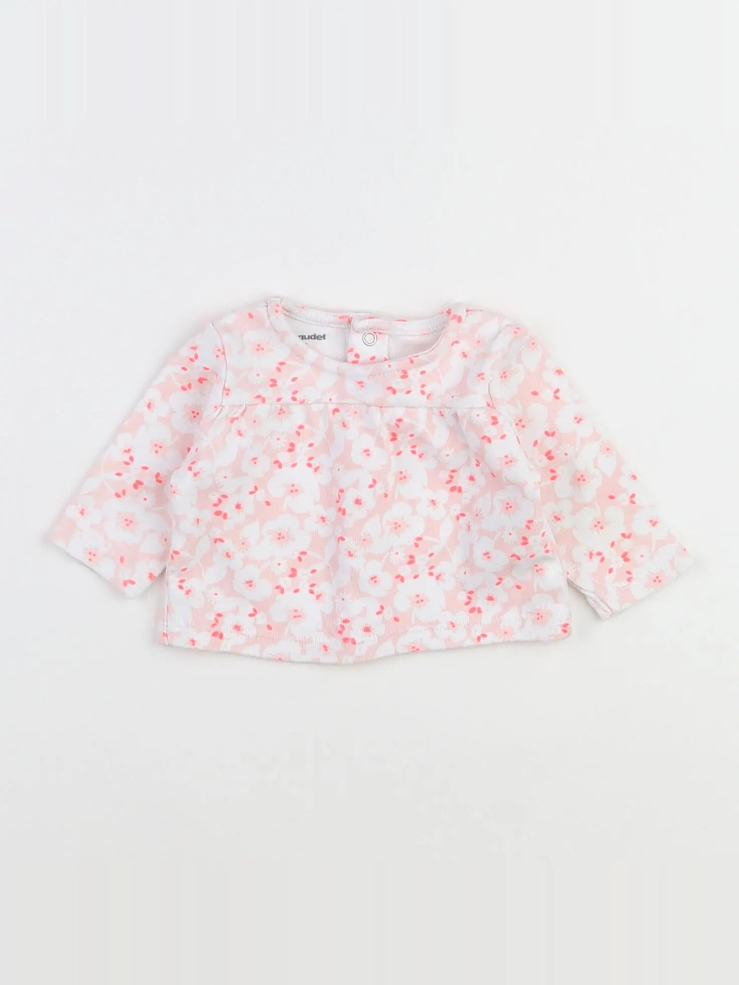 Vertbaudet - pyjama coton rose, blanc - 0 mois