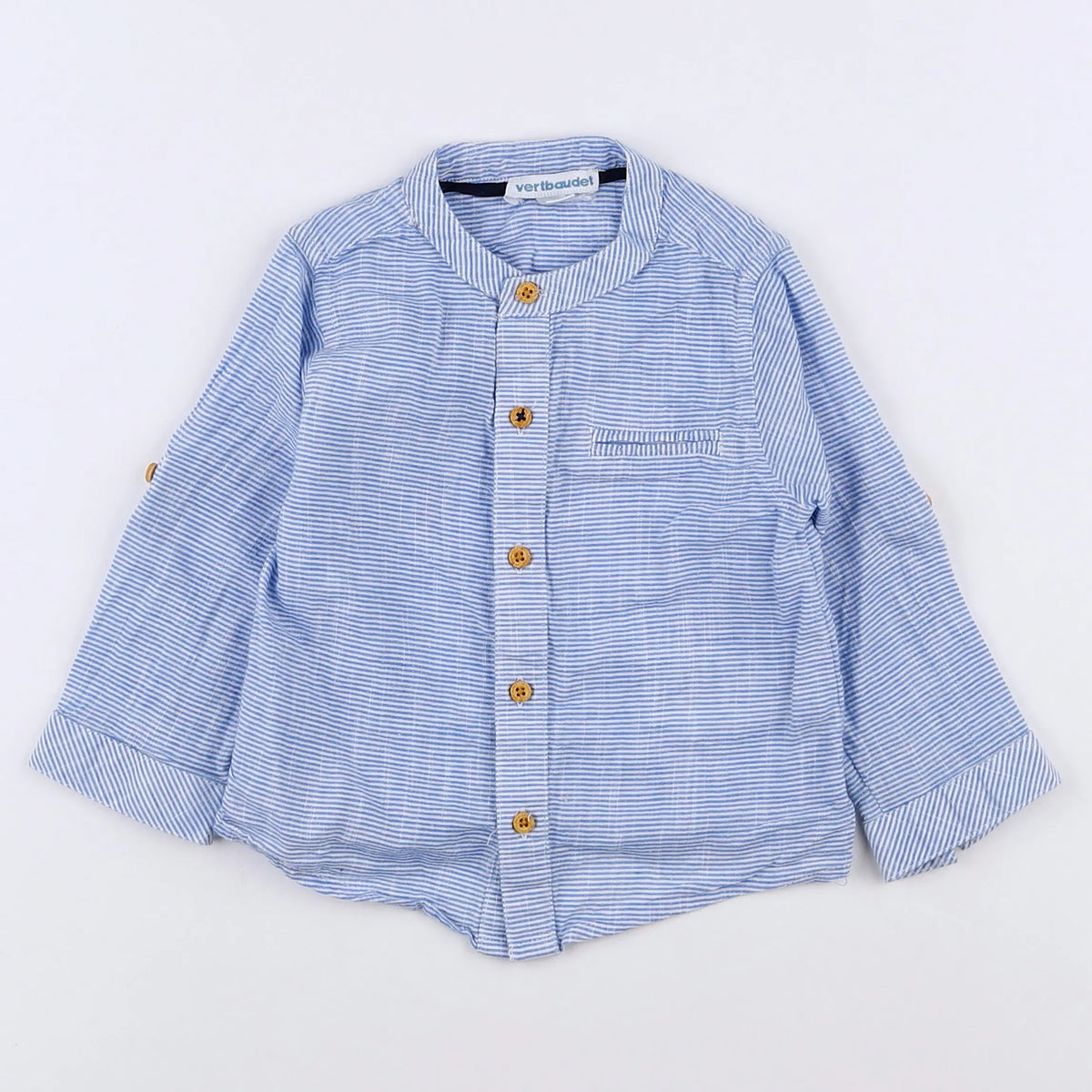 Vertbaudet - chemise bleu - 12 mois