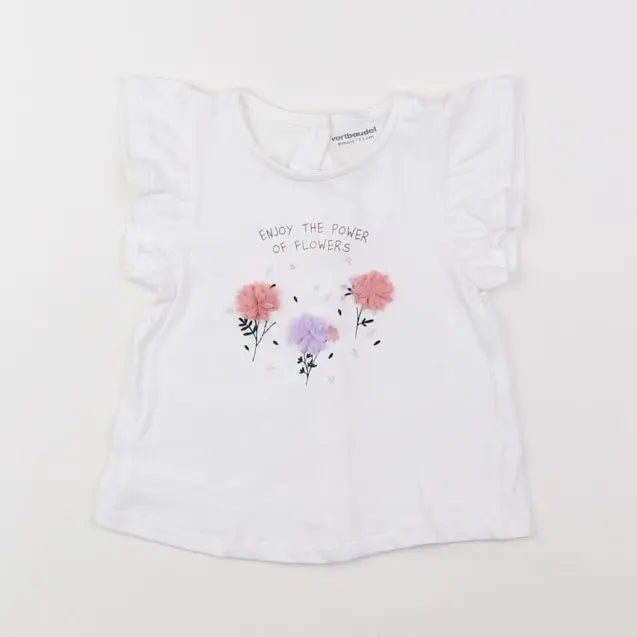 Vertbaudet - tee-shirt blanc - 9 mois
