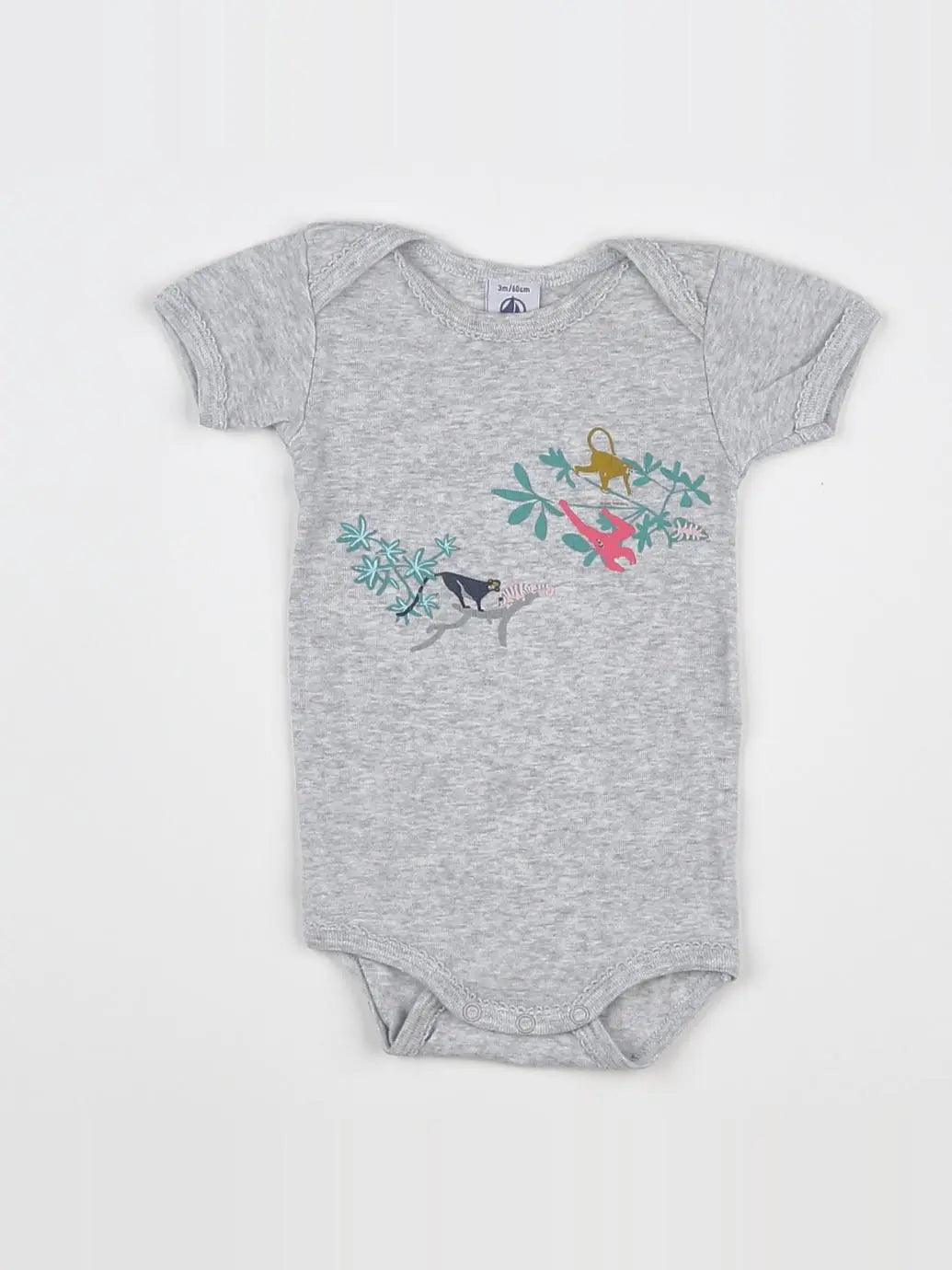 Petit Bateau - body gris - 3 mois
