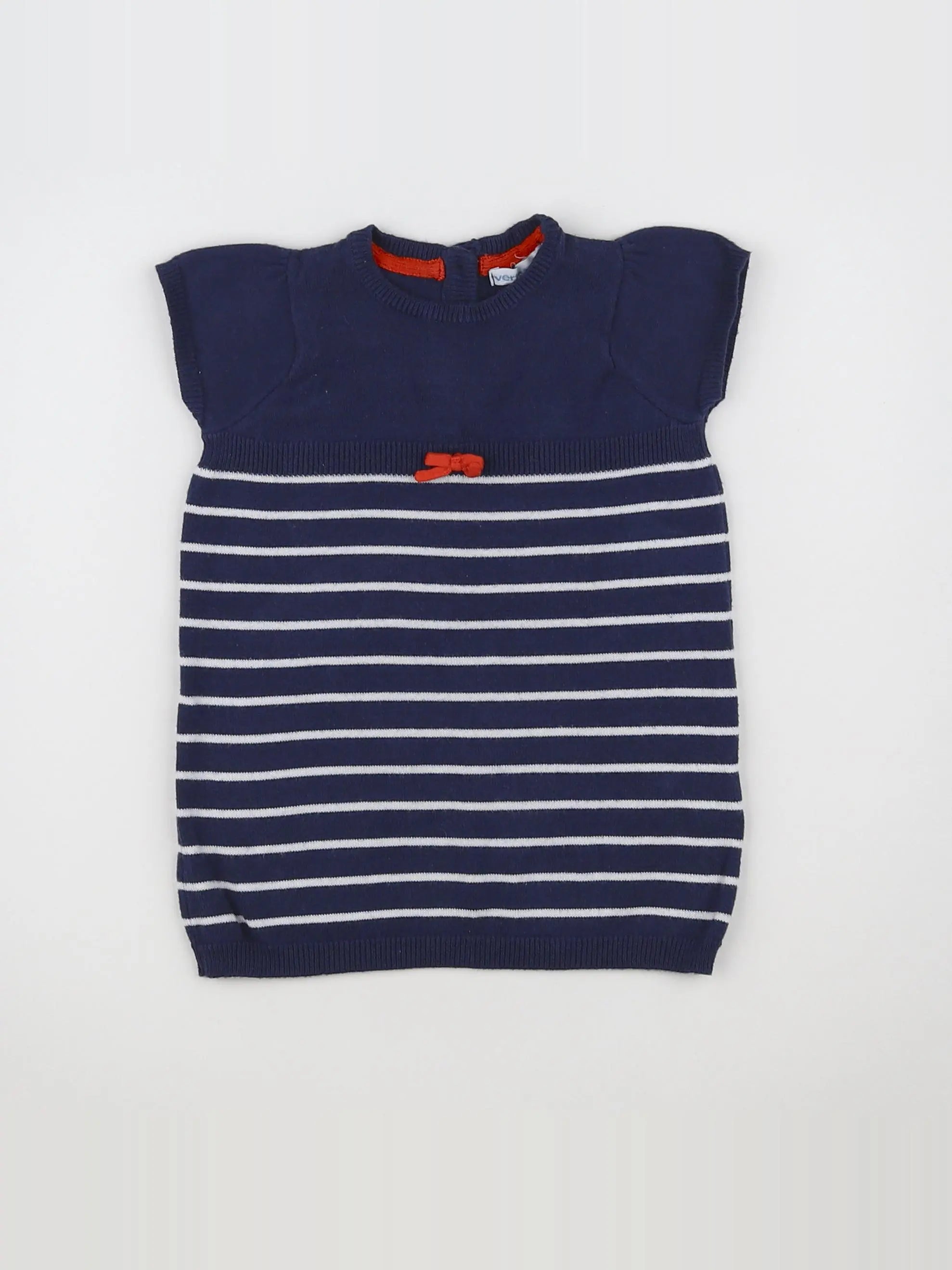 Vertbaudet - robe bleu, orange - 6 mois