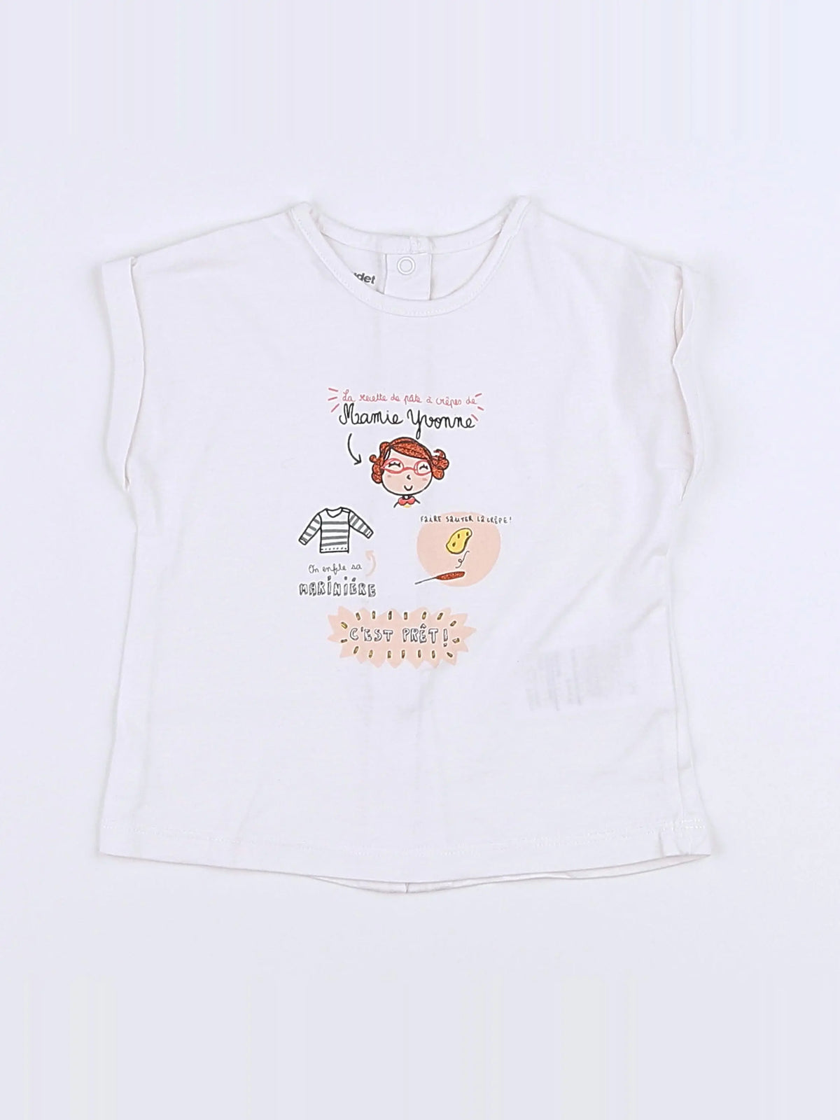 Vertbaudet - tee-shirt blanc - 6 mois