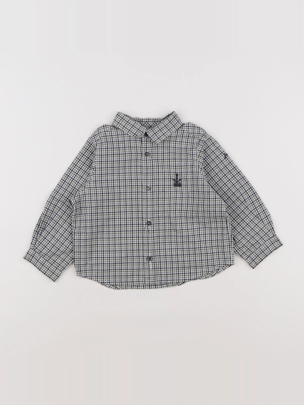 Jacadi - chemise bleu, blanc, vert - 18 mois