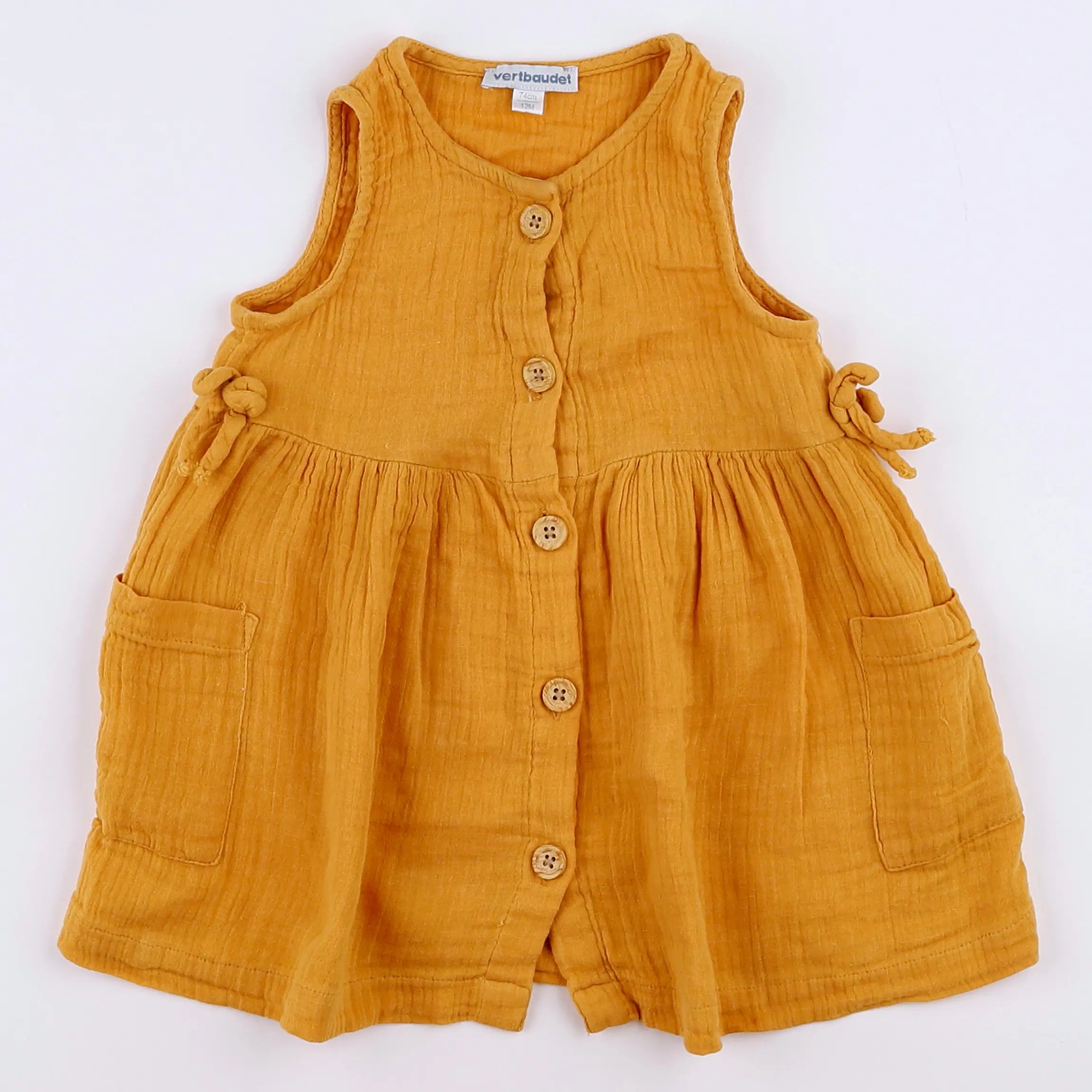 Vertbaudet - robe jaune - 12 mois